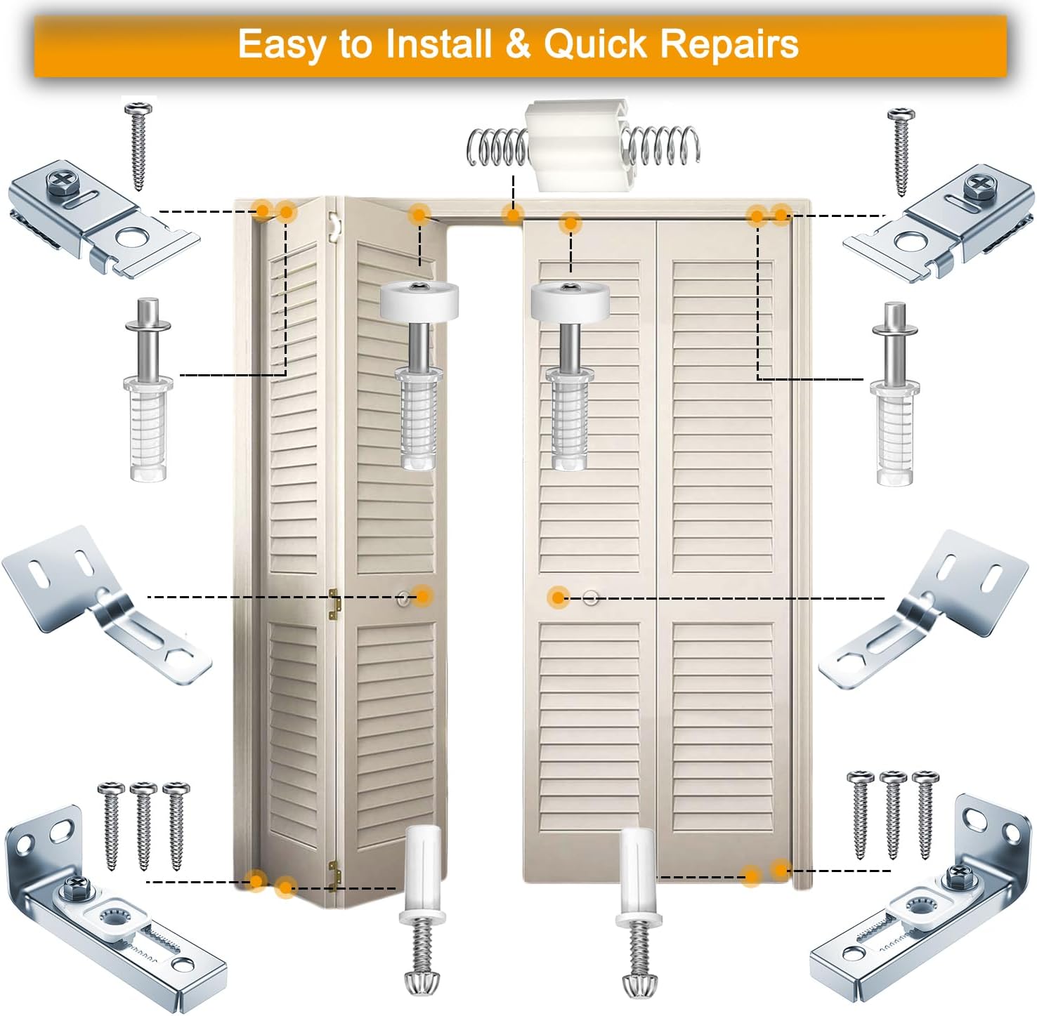 Bifold Door Hardware Kit for 781 Track - Easy to Install Durable and Reliable