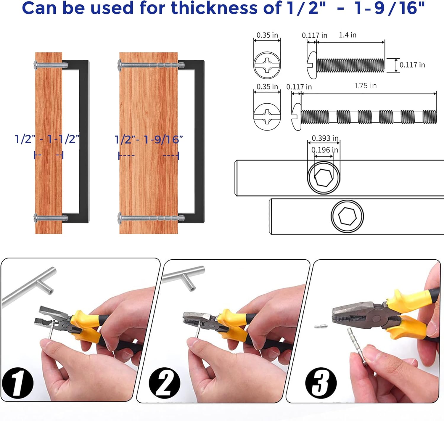 Ravinte Sturdy Kitchen Square Cabinet_pulls Sets 20 Packs 7-12 inches Matte Black Quantity 20