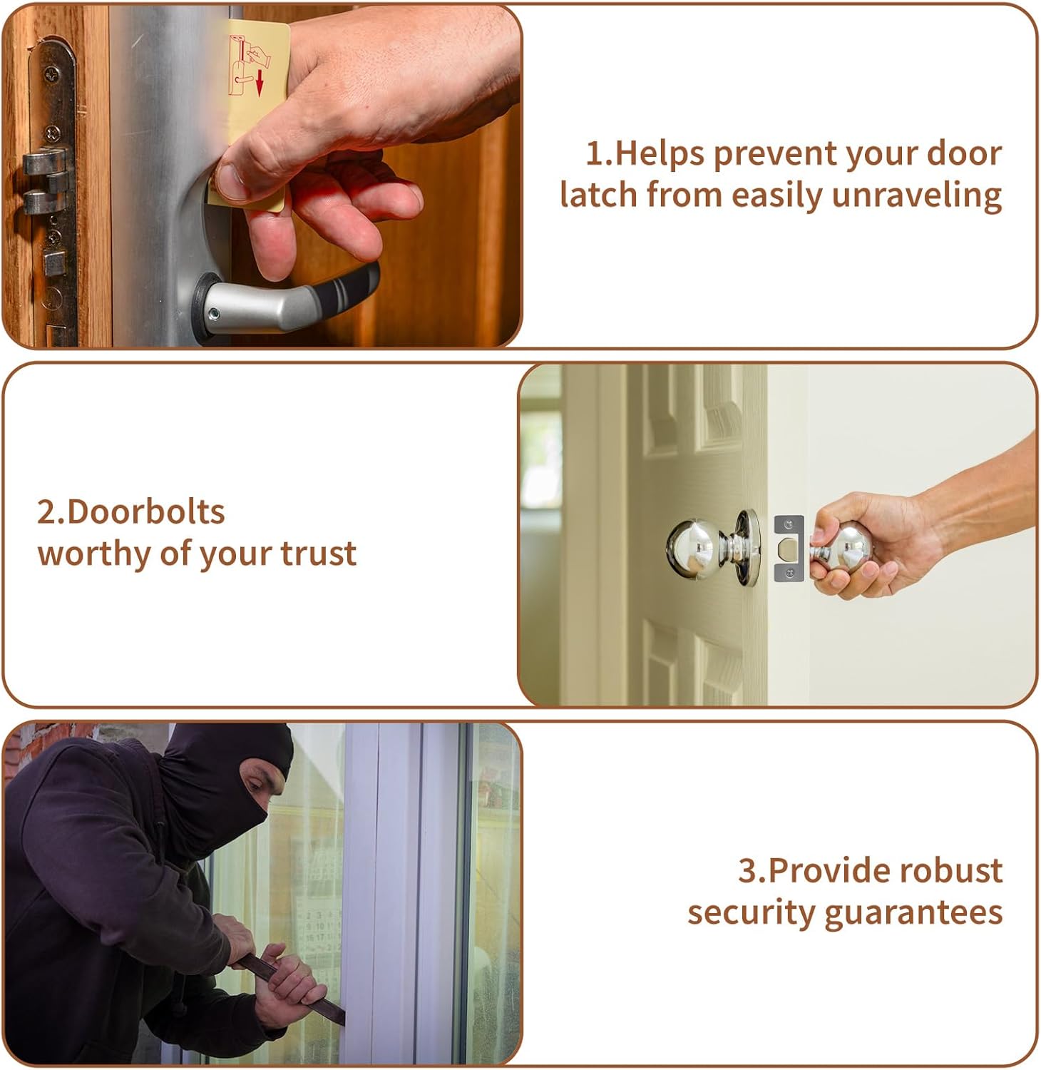 2 Pack Adjustable Strike Plate for Exterior Doors - Easy Installation Enhanced Security