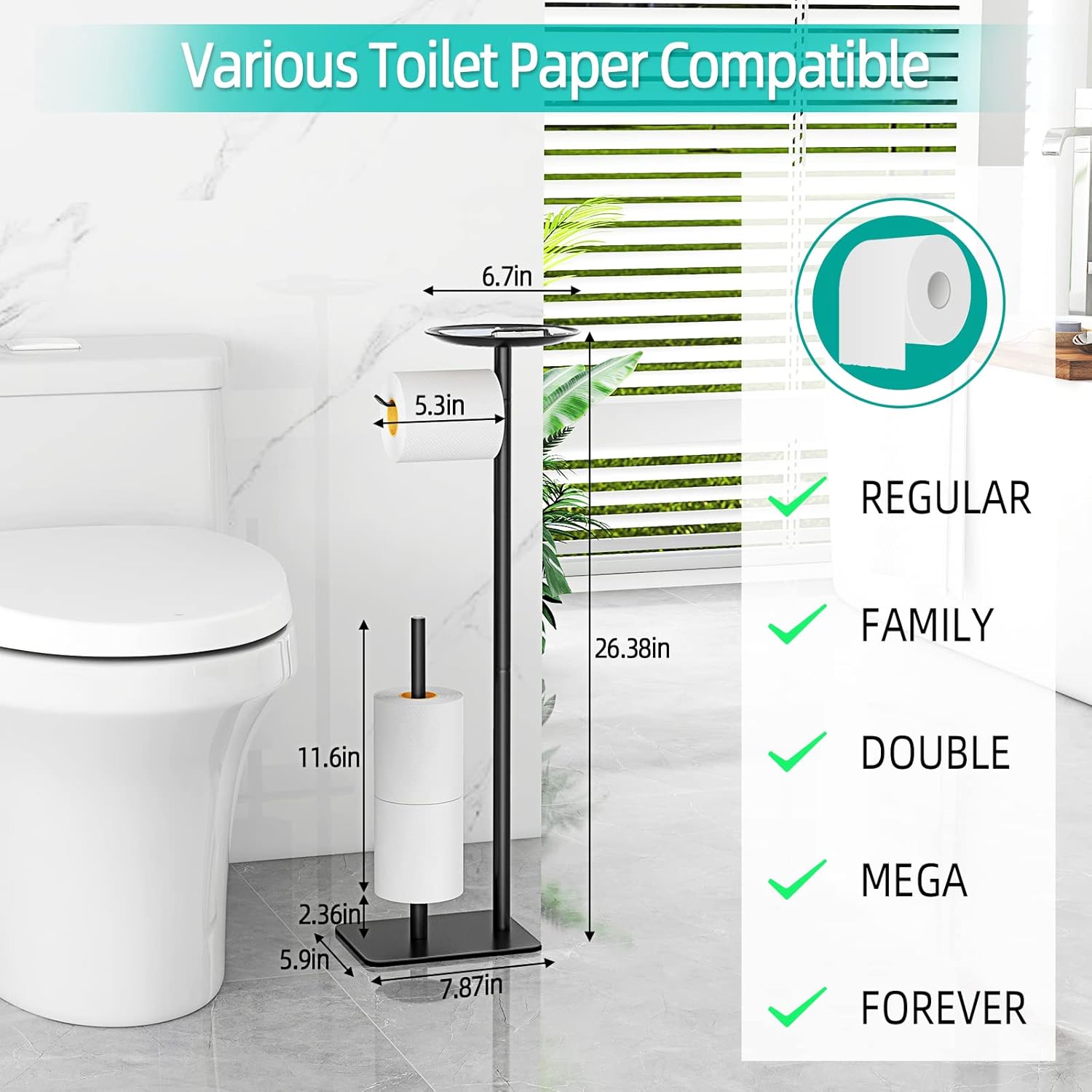 FEILERN 4 Roll Toilet Paper Holder Stand Rust-Resistant Durable Design for Home and Bathroom Use