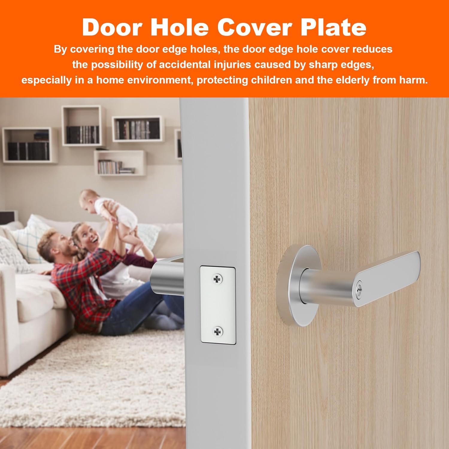 6Pack Door Edge Hole Filler Plate Door struck plate for Deadbolts Durable Replacement Home Security