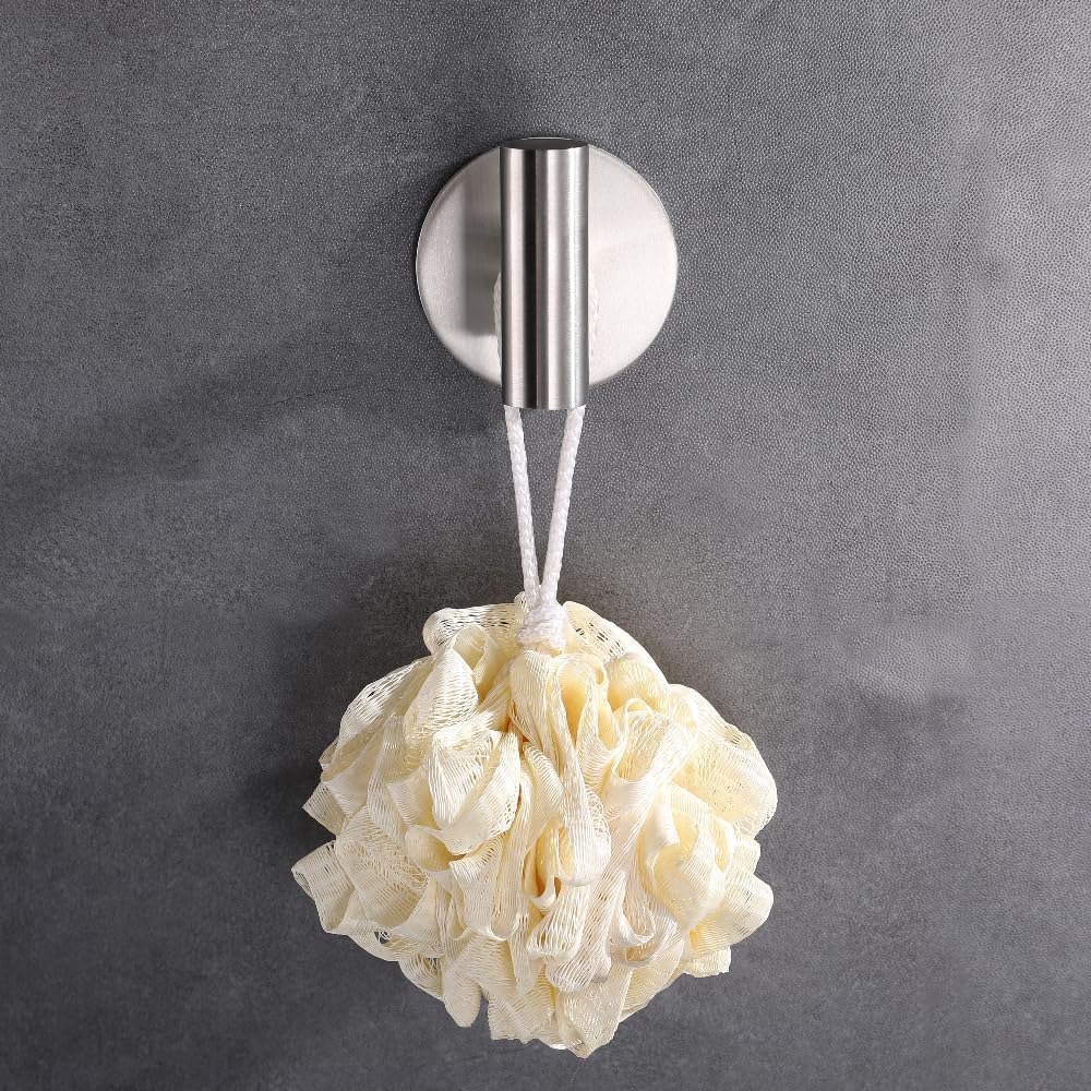 ZuvkySelf-Adhesive Stainless Steel Towel Hook Heavy Duty Bathroom Kitchen Storage Solution Silver