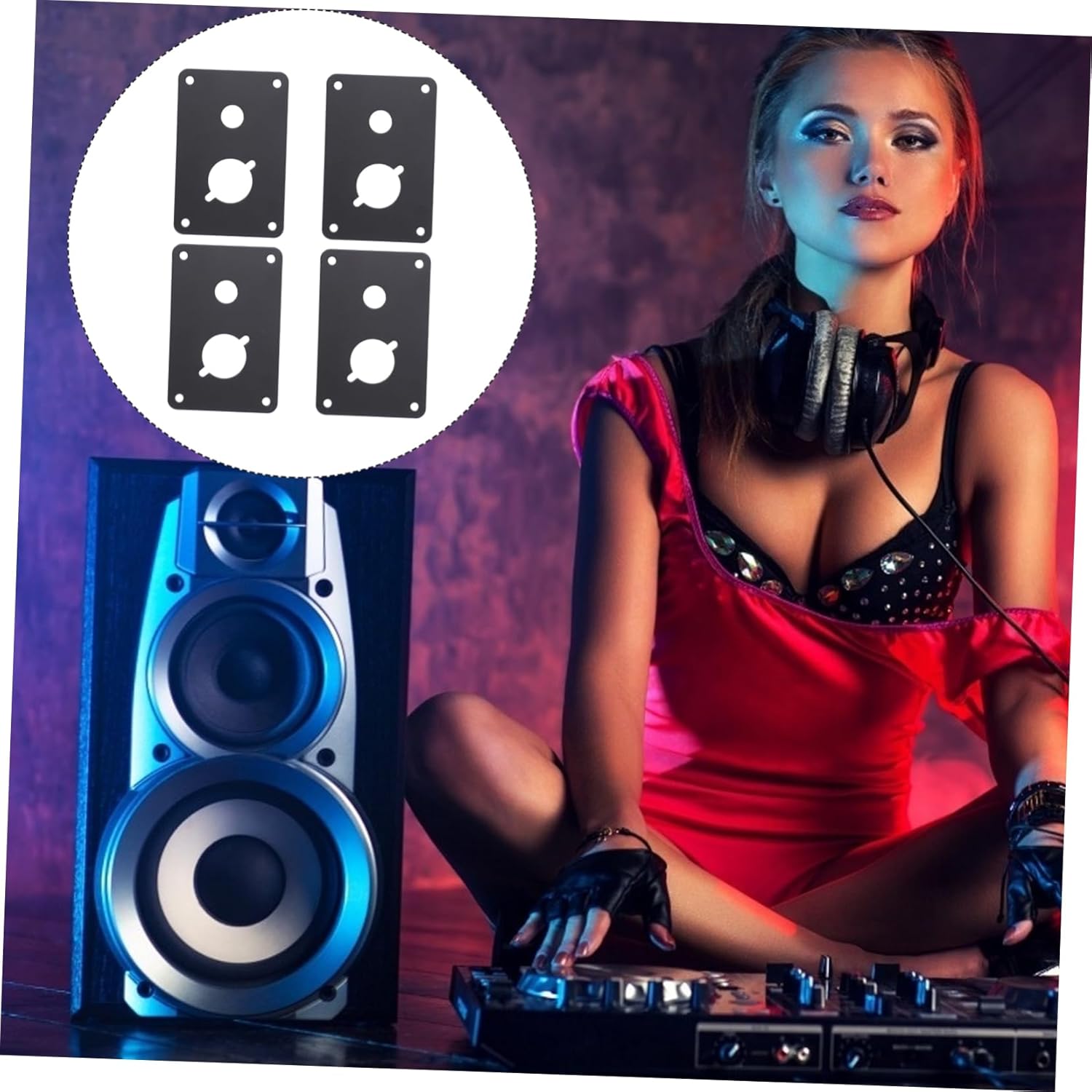 Instant Speaker Fix - 4-Piece Hinge Repair Plate Set for Home _audio Systems