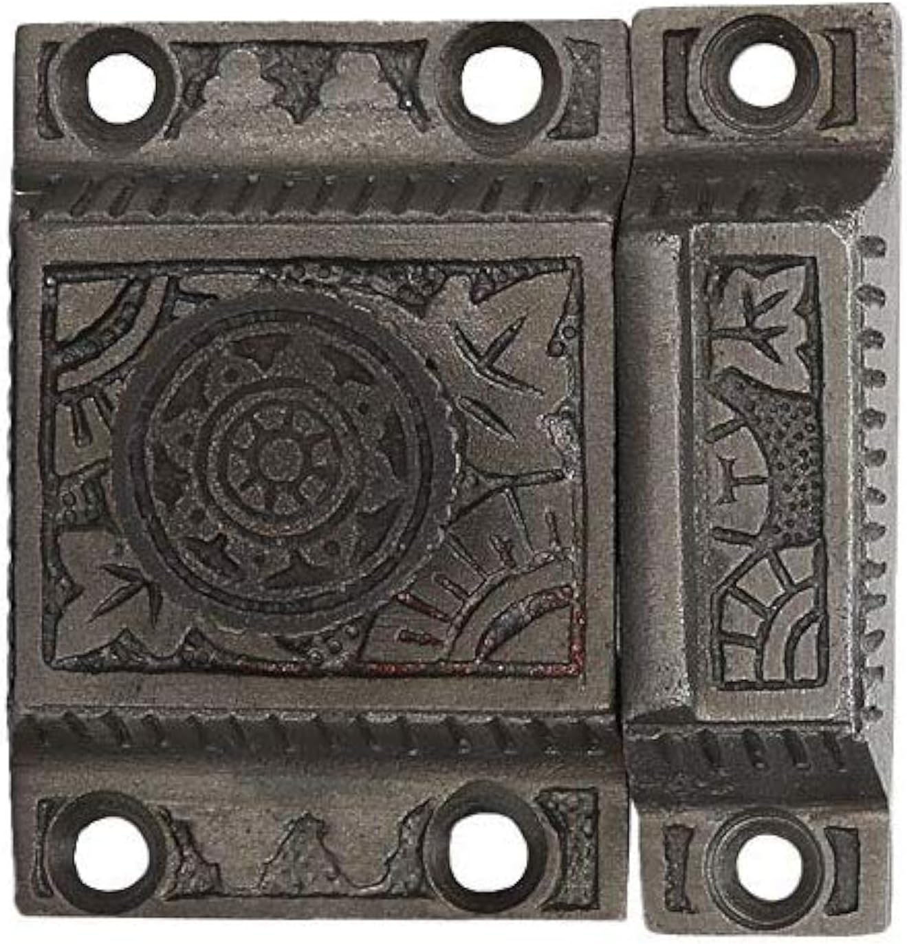 --------Handmade Antique Iron Finish - Secure Closing Cabinet Latch with Windsor Knob Design