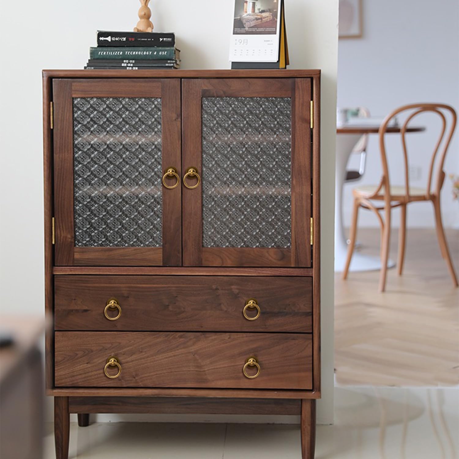 4-Piece Antique Brass Cabinet Pulls Set with M4 screws Perfect for adding style to your cabinets