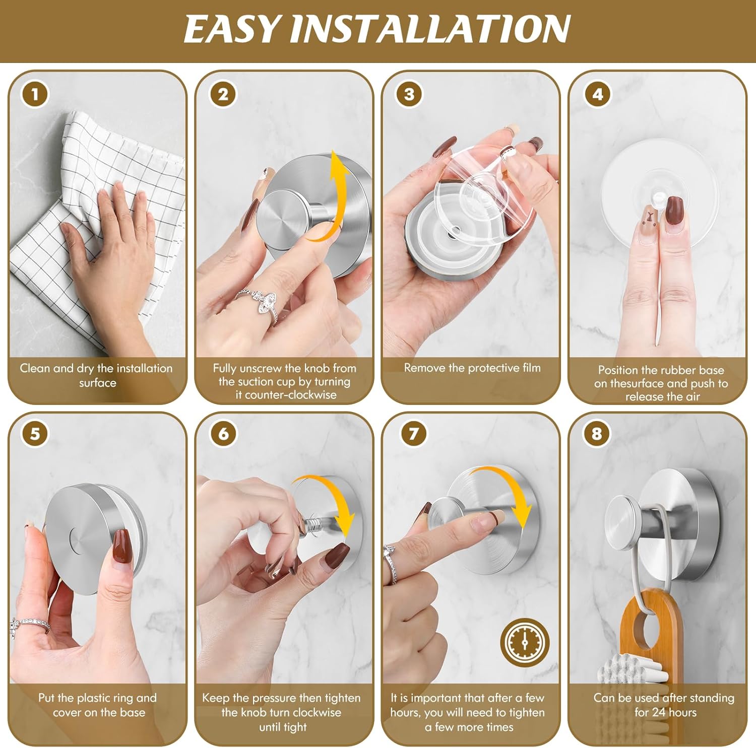 Premium Suction Cup shower hook for bathroom storage - Durable stainless steel anti-slip design