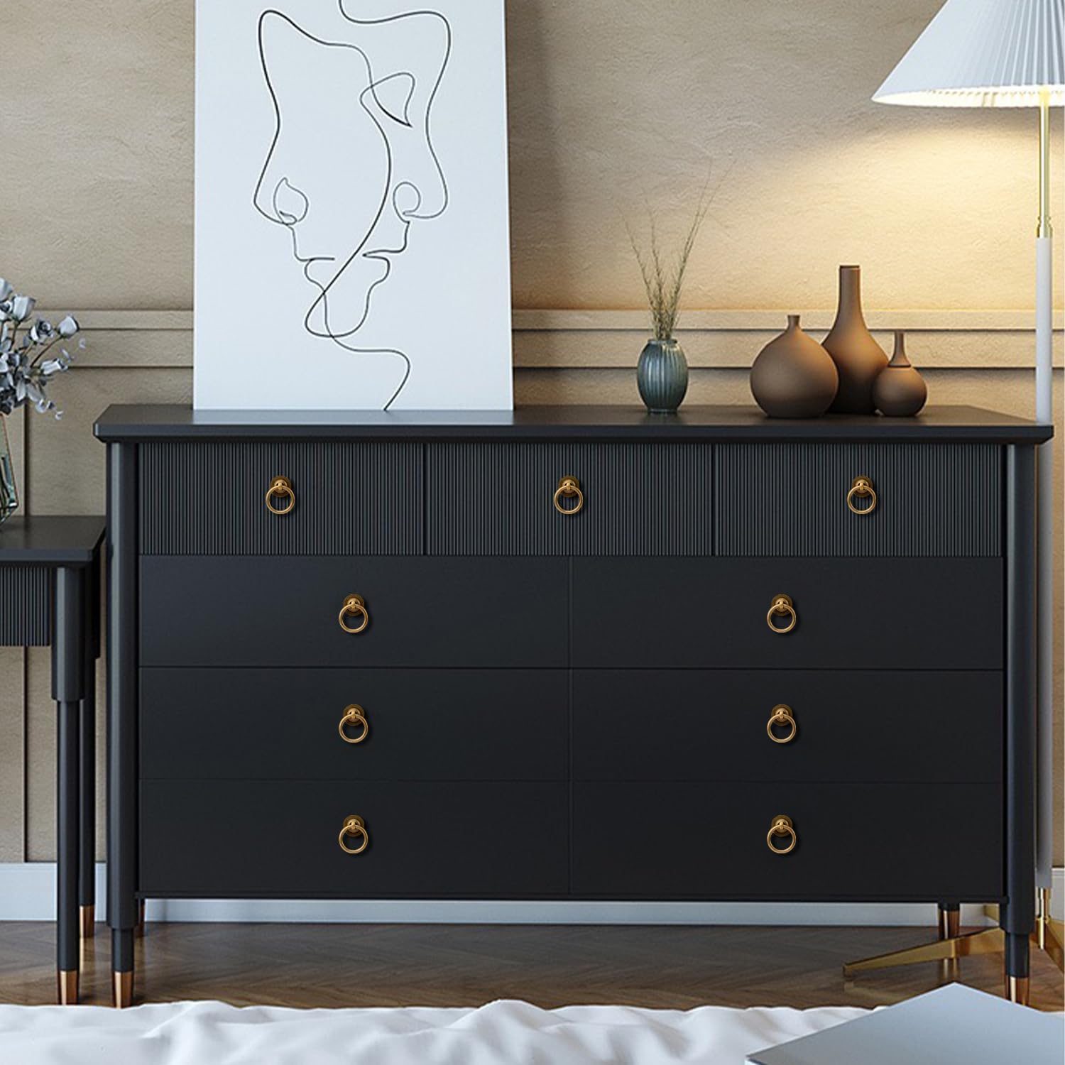 4-Piece Antique Brass Cabinet Pulls Set with M4 screws Perfect for adding style to your cabinets