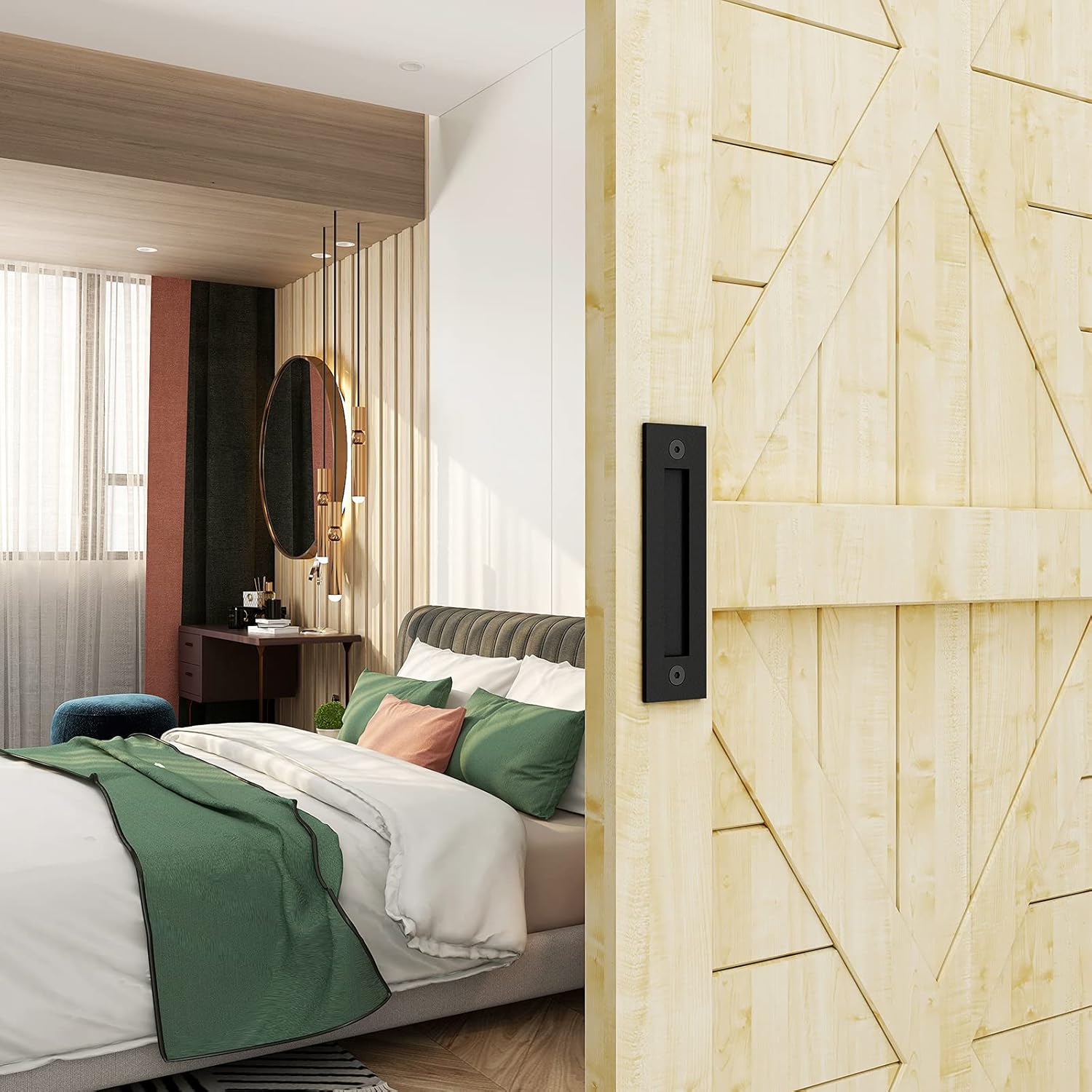 JUBEST 8-35 Finger Flush Pull Door Handle for slid doors Matte Black