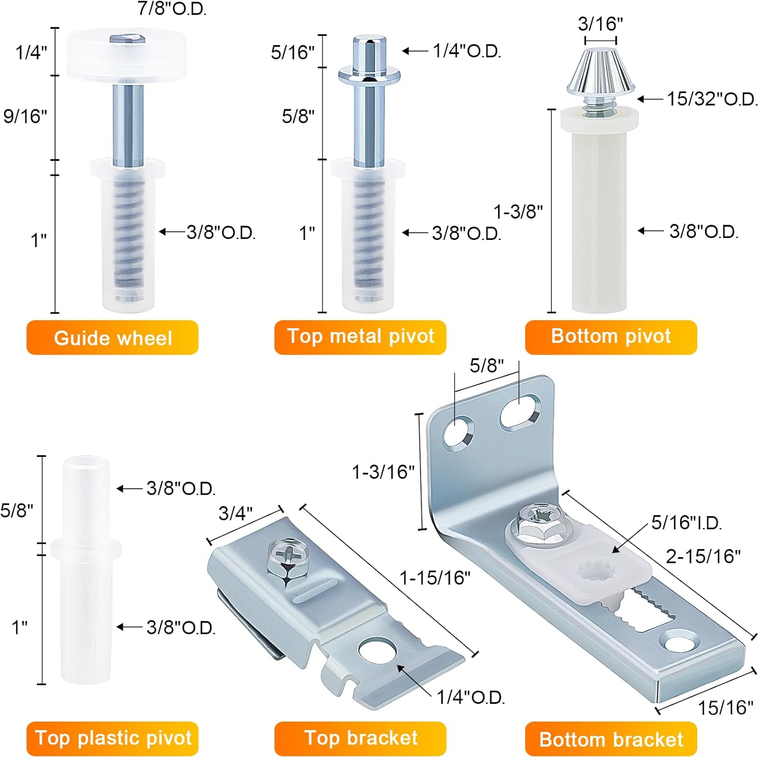 Bifold Door Hardware Repair Kit - Easy bifold door repair for sliding pocket and barn doors