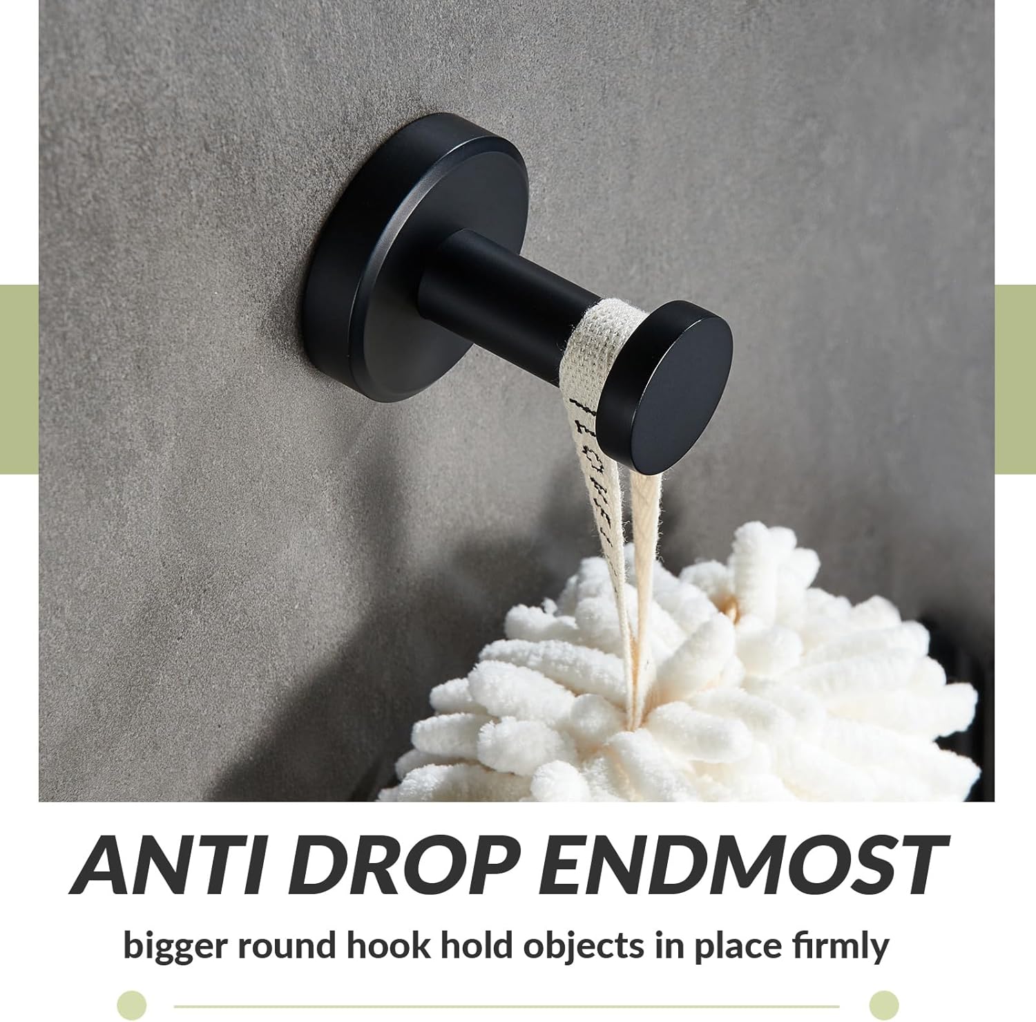 Sleek Matte Black Stainless Steel Robe Towel Hook for Space-Saving Storage in Bathroom Kitchen or Bedroom