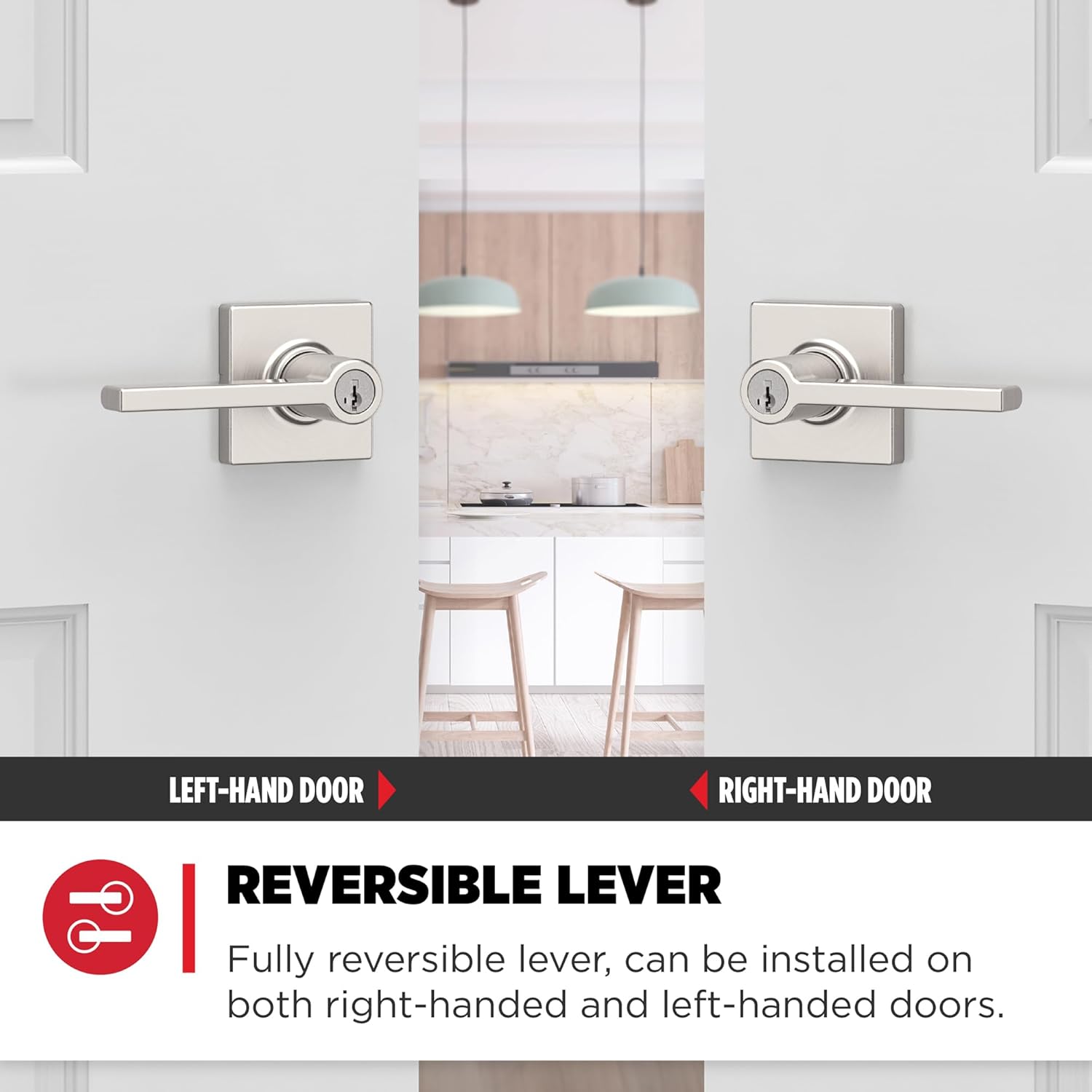 Kwikset Casey Entry Door Handle Smart Secure Easy to Install Perfect for Front Entrance Bedrooms
