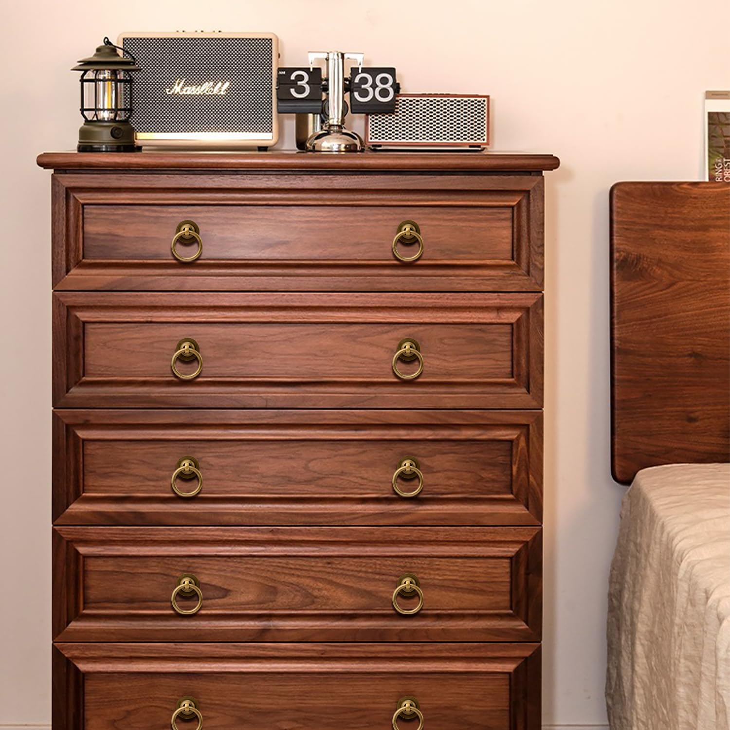 4-Piece Antique Brass Cabinet Pulls Set with M4 screws Perfect for adding style to your cabinets