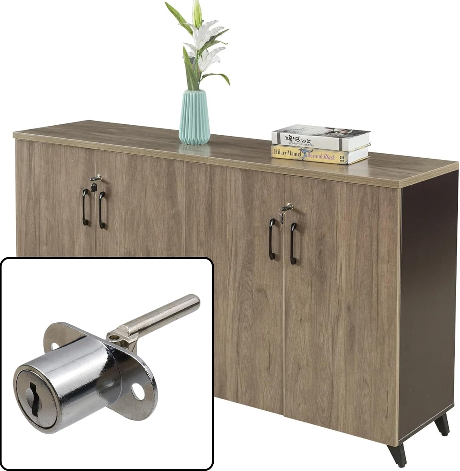 Bisbai 2-Piece Drawer Locks with Zinc Alloy Keys - Durable and Secure Desk Wardrobe Cabinets
