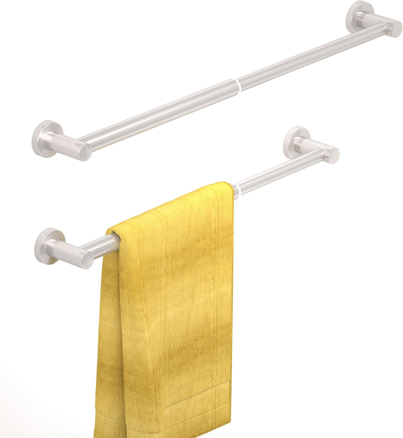 Adjustable Stainless Steel Towel Bar from 14 to 245 Inches for Bathroom Kitchen Use