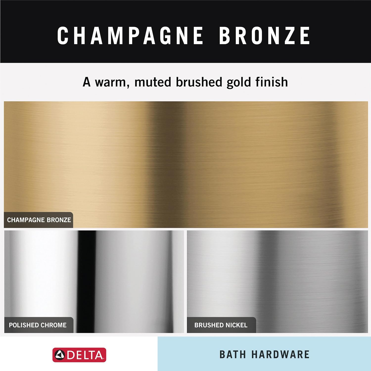Delta Faucet 79444-CZ Linden Towel Ring Champagne Bronze Space-Saving Durable and Stylish for Contemporary Bathrooms
