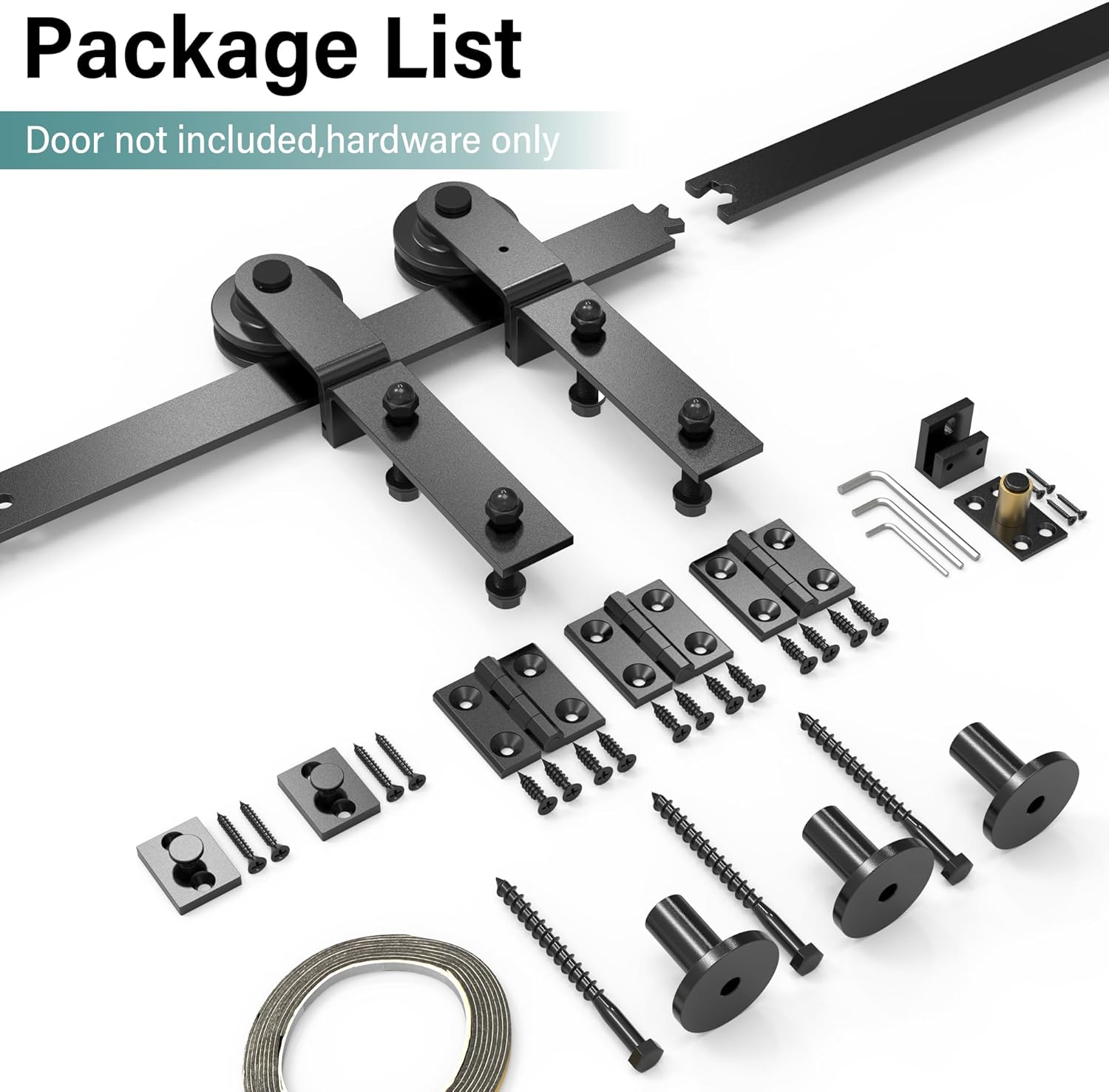 WINSOON Bifold Door Hardware Kit - Heavy Duty Bi-Fold Barn Door Kit for Closet 36 Track 16 Door Panels 30 Opening