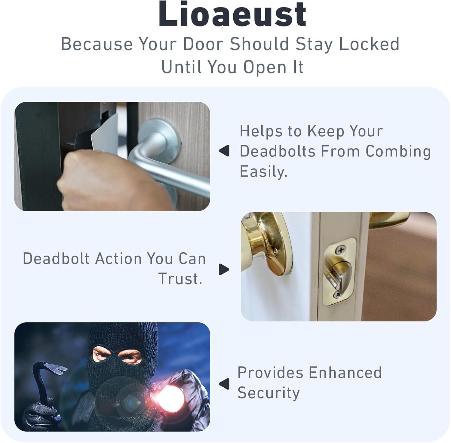 Lioaeust4Pcs Adjustable Door Strike Plates - Secure Your Exterior Doors with Your brand name Door Lock Replacement