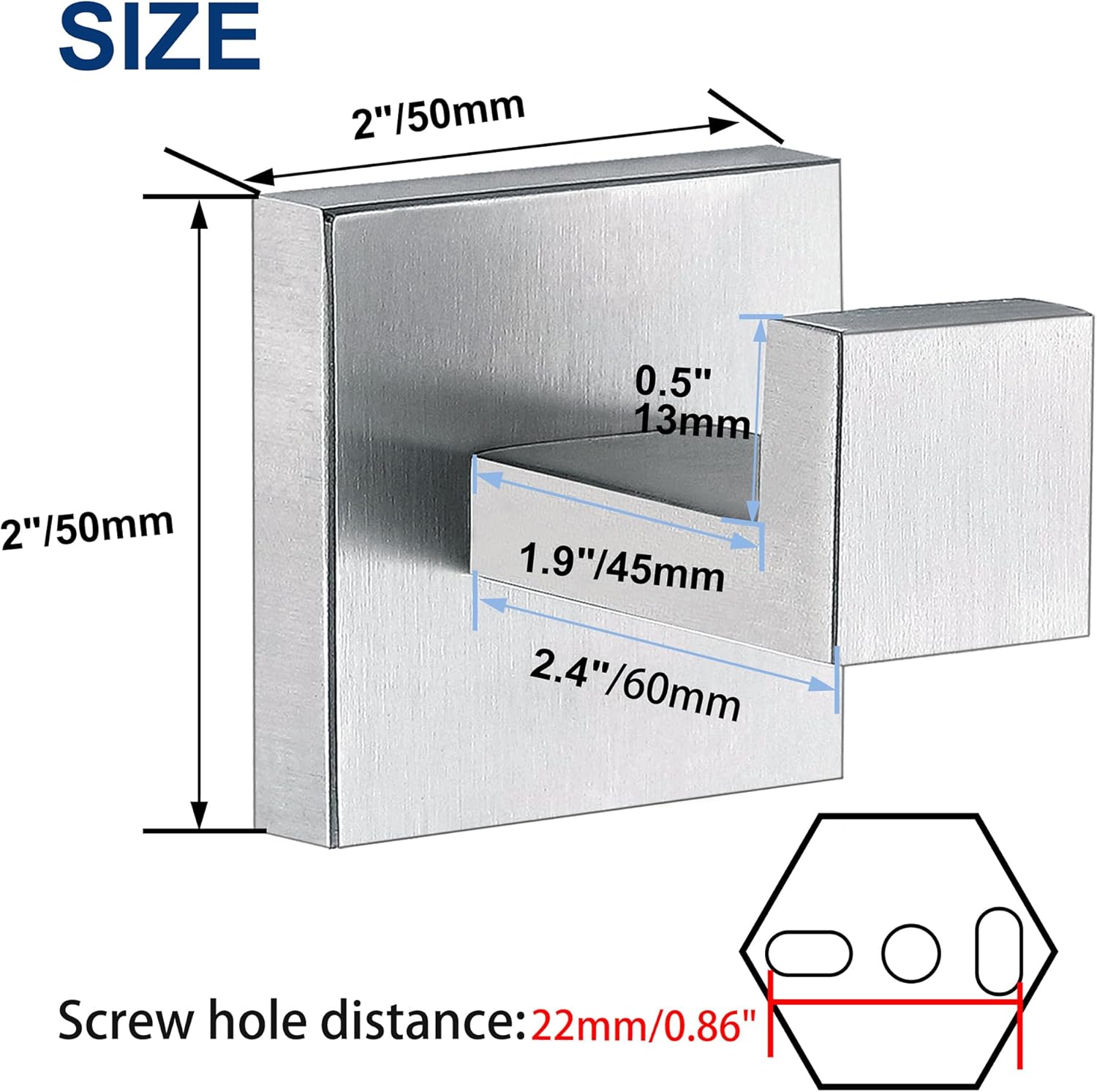 Stainless Steel Towels for Bathroom Hangers 4-Pack Durable 1810 Chrome Rust-Resistant Door-Mount