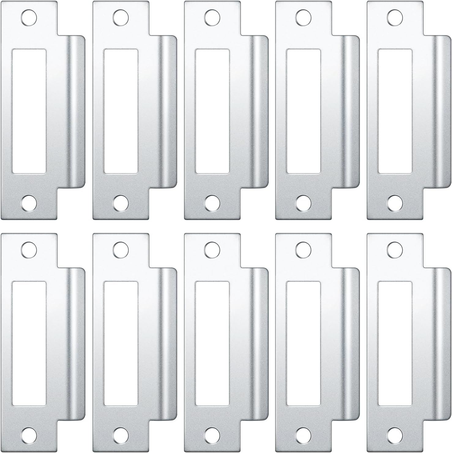 10-Piece Set of Tandefio Deadbolt Strike Plate Set with brushed zinc finish Lock Strengthening Kit for Home Improvement