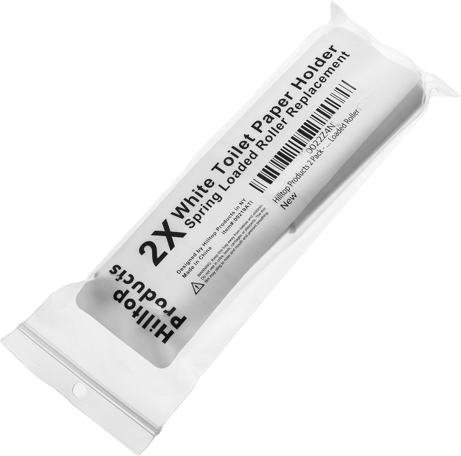 Hilltop Products 2 Pack White Toilet Paper Holder Spring Loaded Durable for Home Use