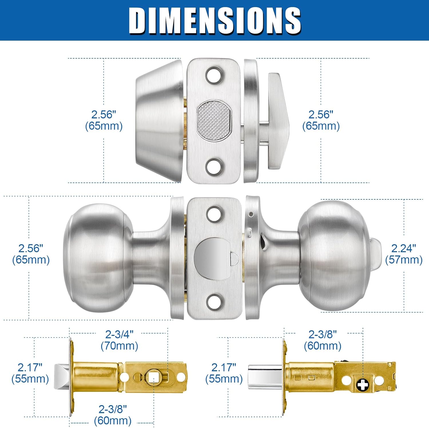 Sopoby 3-Set Entry Door Knob and Deadbolt Combos for Home Security