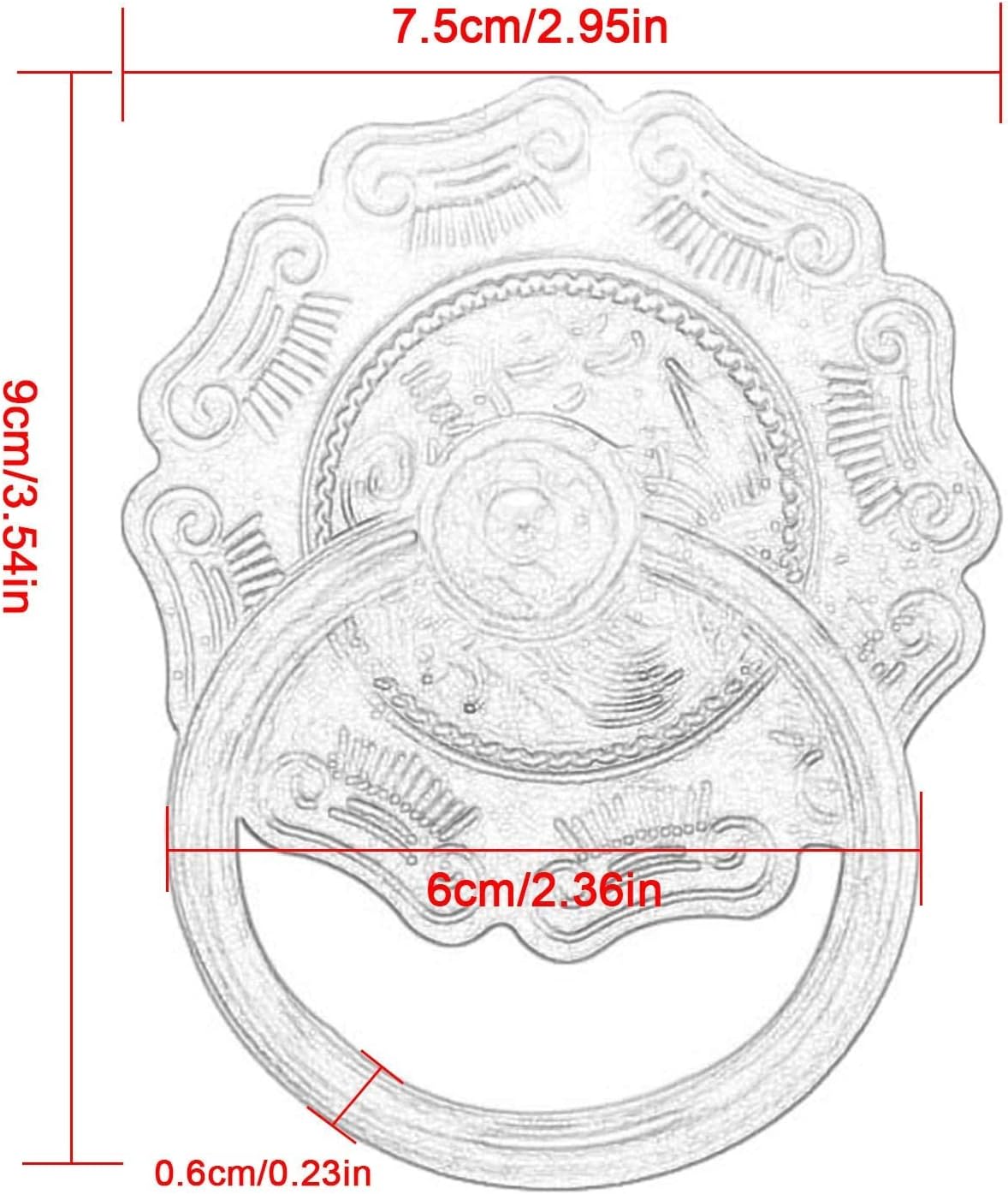 Vintage Door Knocker Hand-Finished Brass Door Pull Handle Heavy Duty Solid Brass Farmhouse Cottage Door Knresult