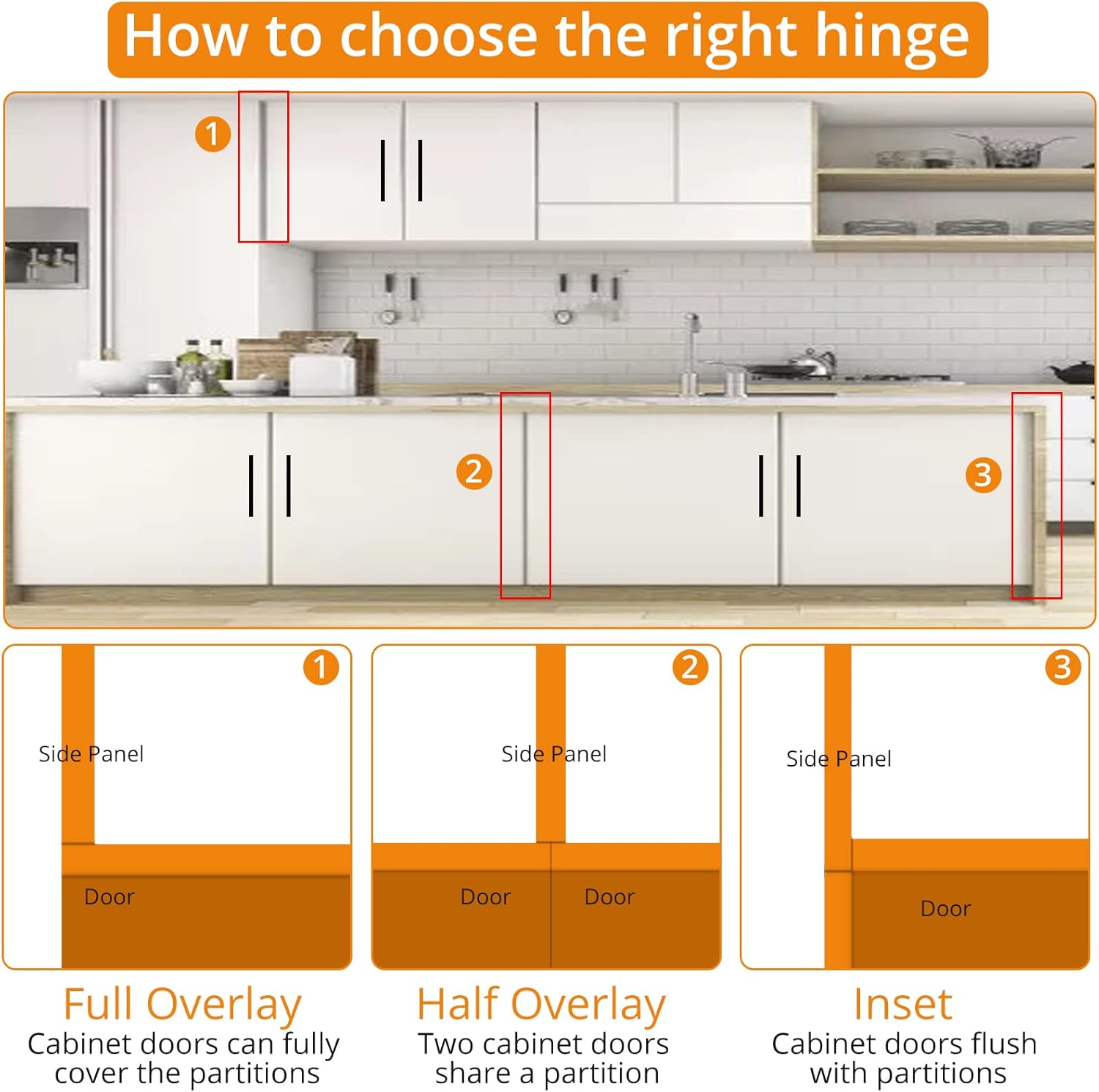 Neoteck 110 Soft Close Cabinet Hinges Kit with Repair Plates 8 Repair Plates 4 Hinges 72 screws Stainless Steel Design
