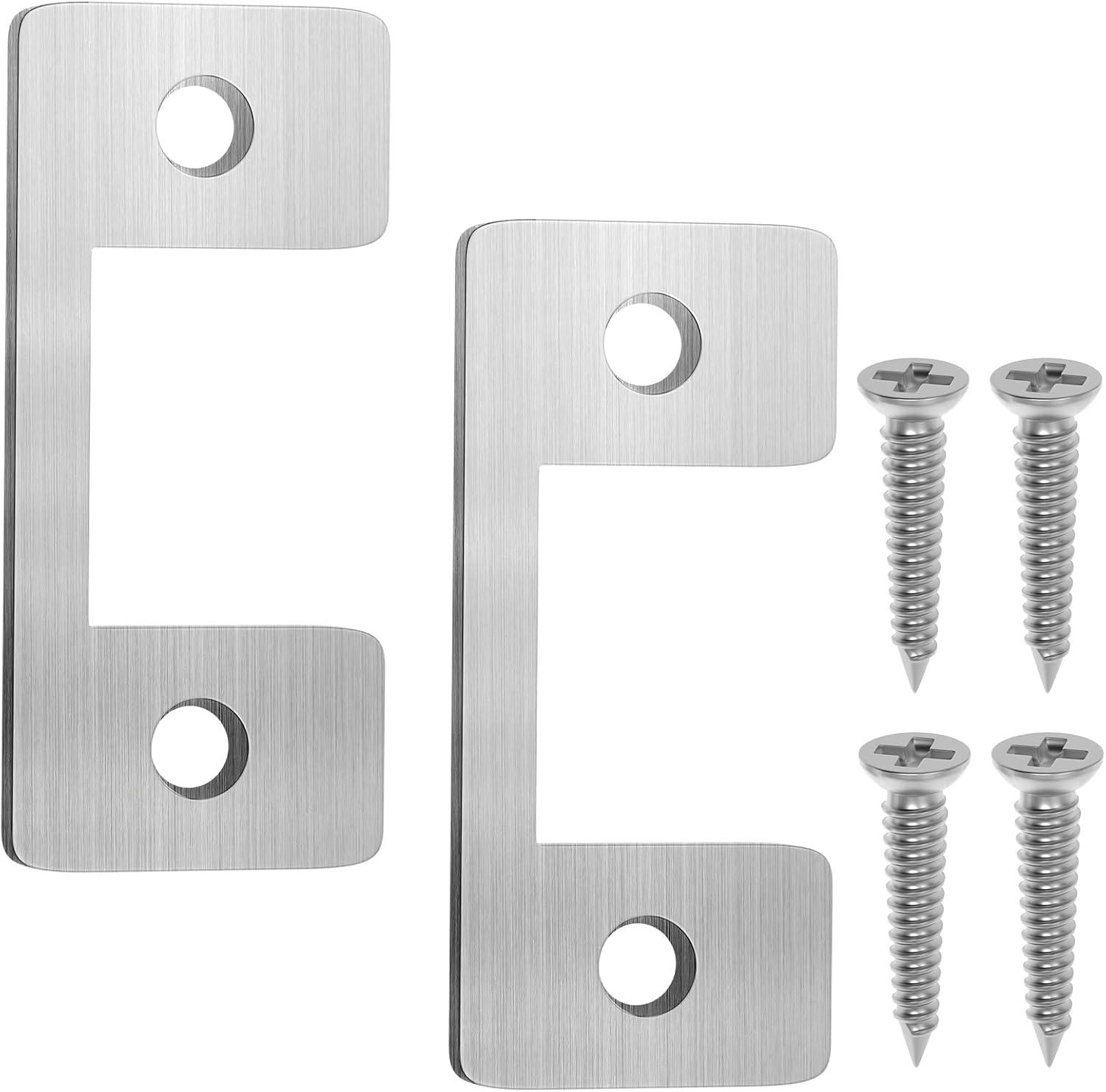 2 Pack Adjustable Strike Plate for Exterior Doors - Easy Installation Enhanced Security