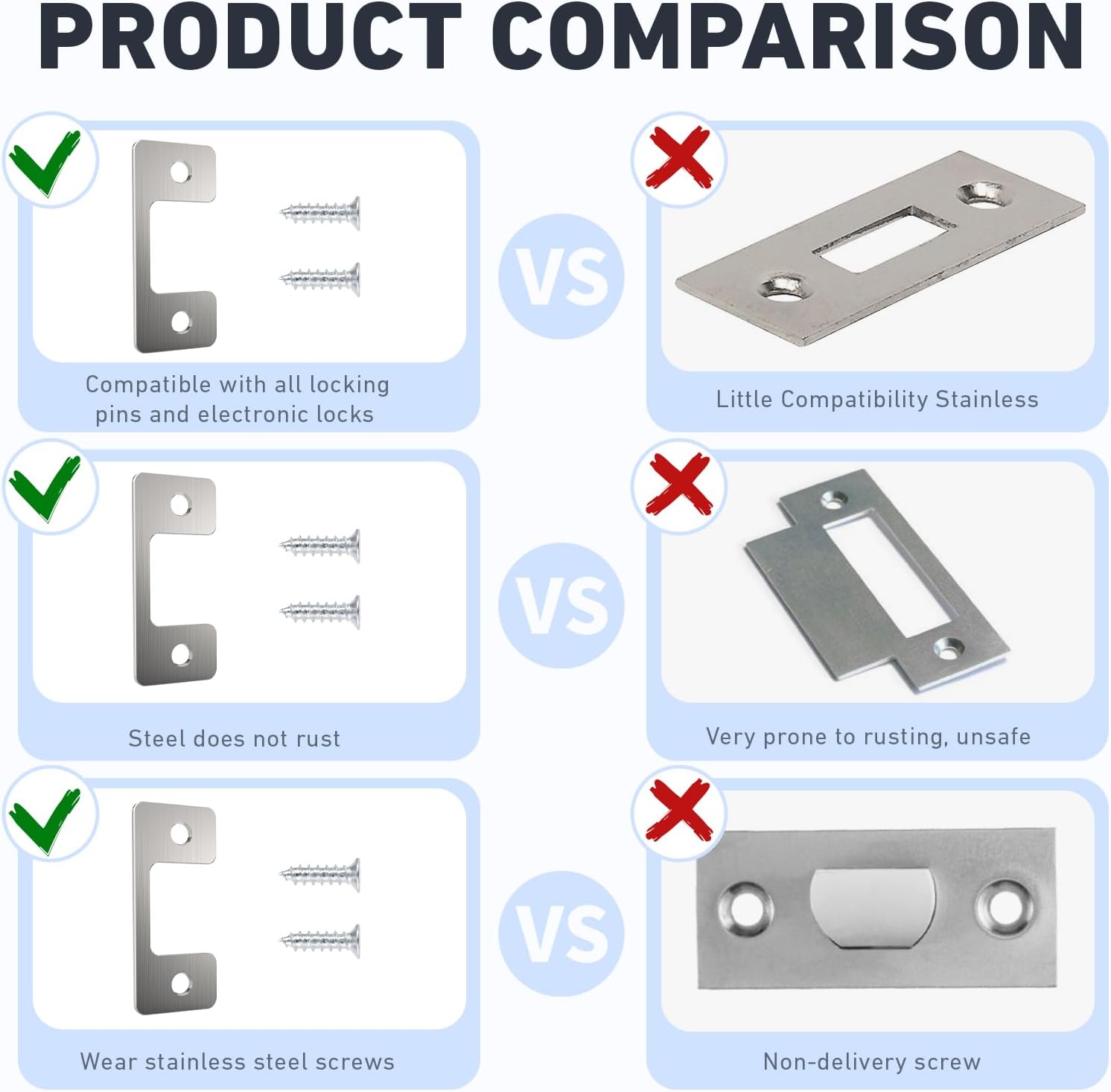 Lioaeust4Pcs Adjustable Door Strike Plates - Secure Your Exterior Doors with Your brand name Door Lock Replacement