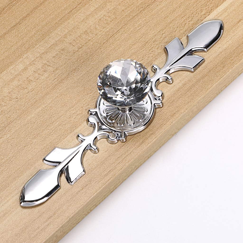 Sumnacon Crystal Glass Decorative Knobs and Pulls for Cabinets Drawers and More Set of 5