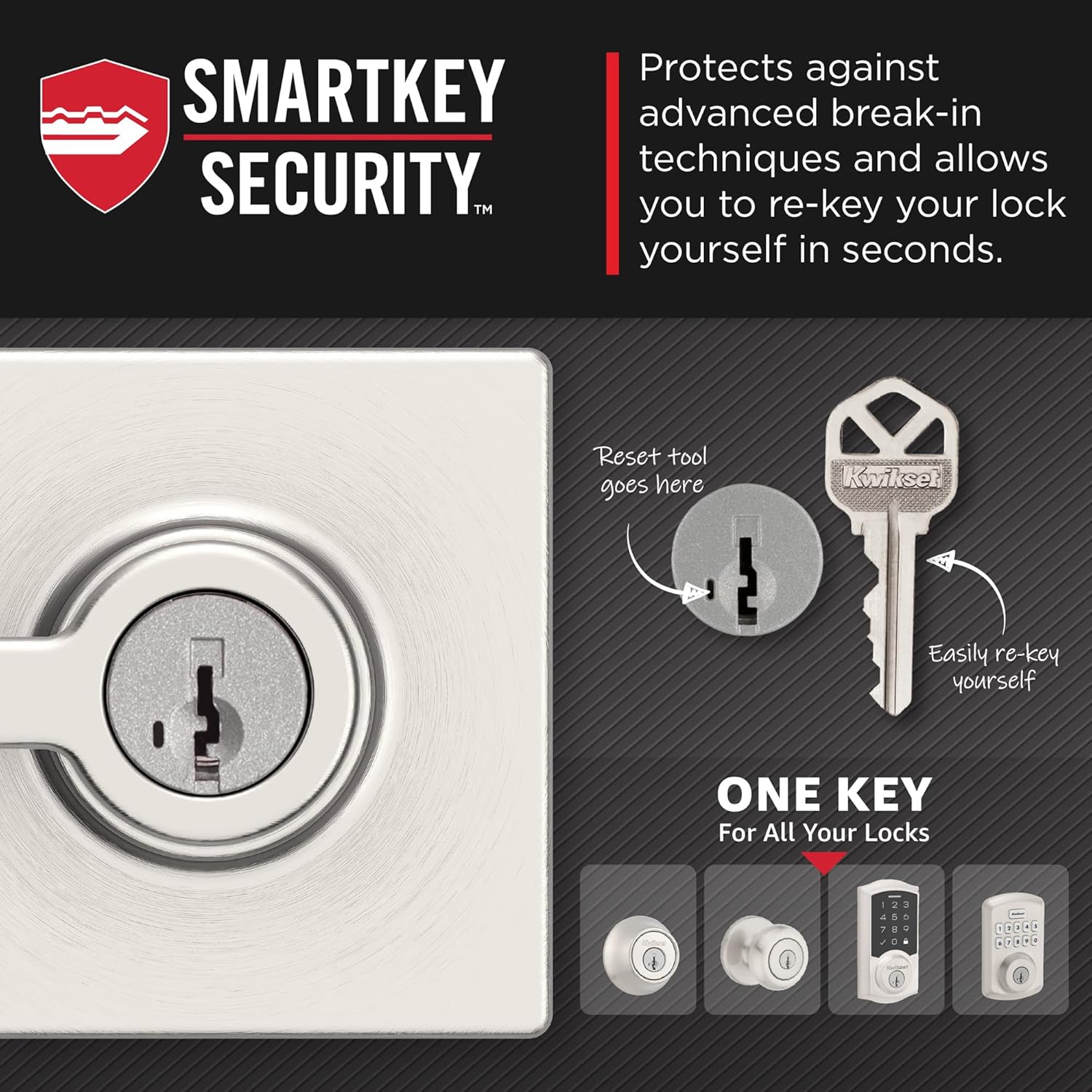 Kwikset Casey Entry Door Handle Smart Secure Easy to Install Perfect for Front Entrance Bedrooms