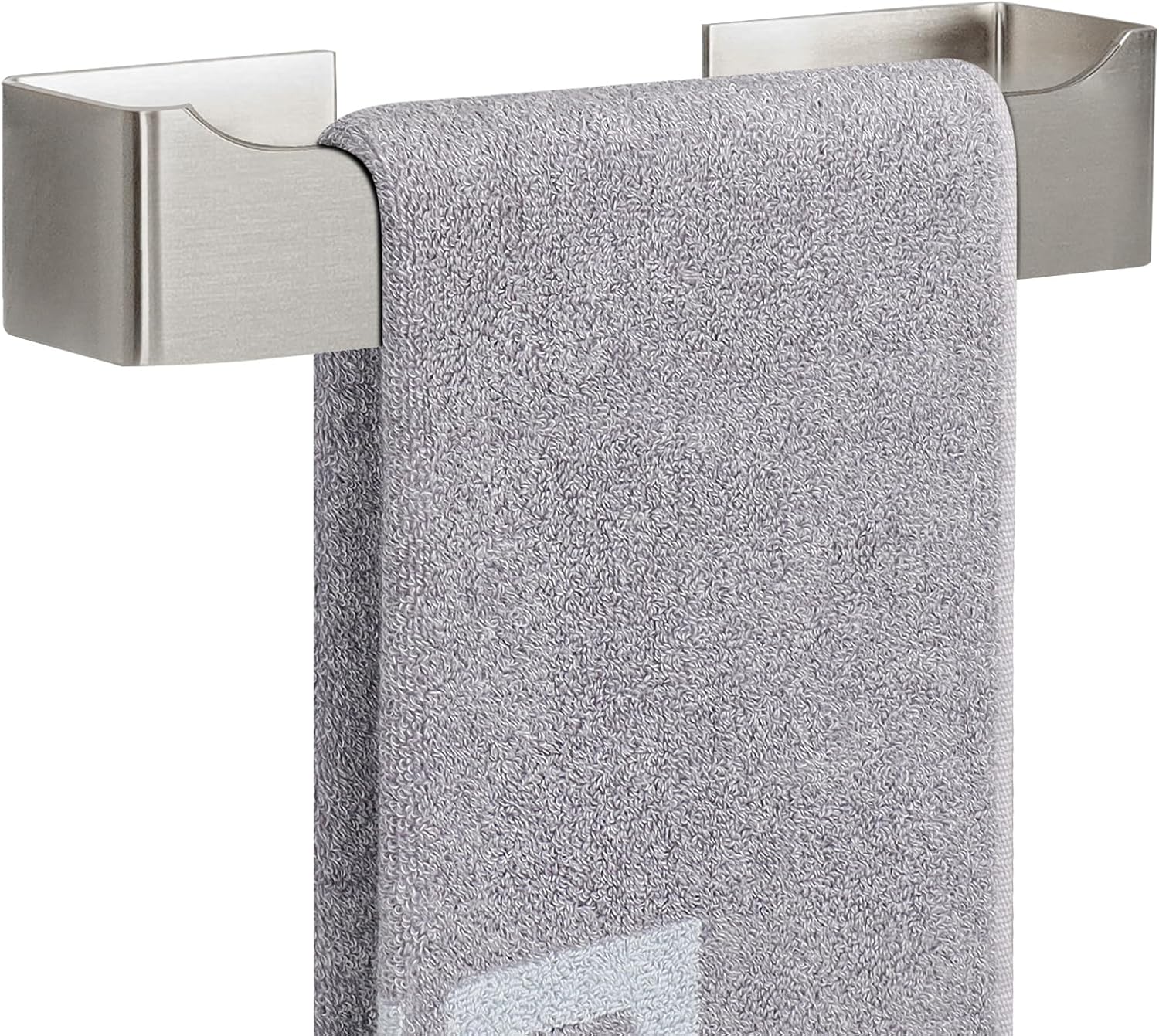 NearMoon Self-Adhesive Hand Towel Holder Stainless Steel Rustproof Stick-On Towel Rack for Bathroom Kitchen