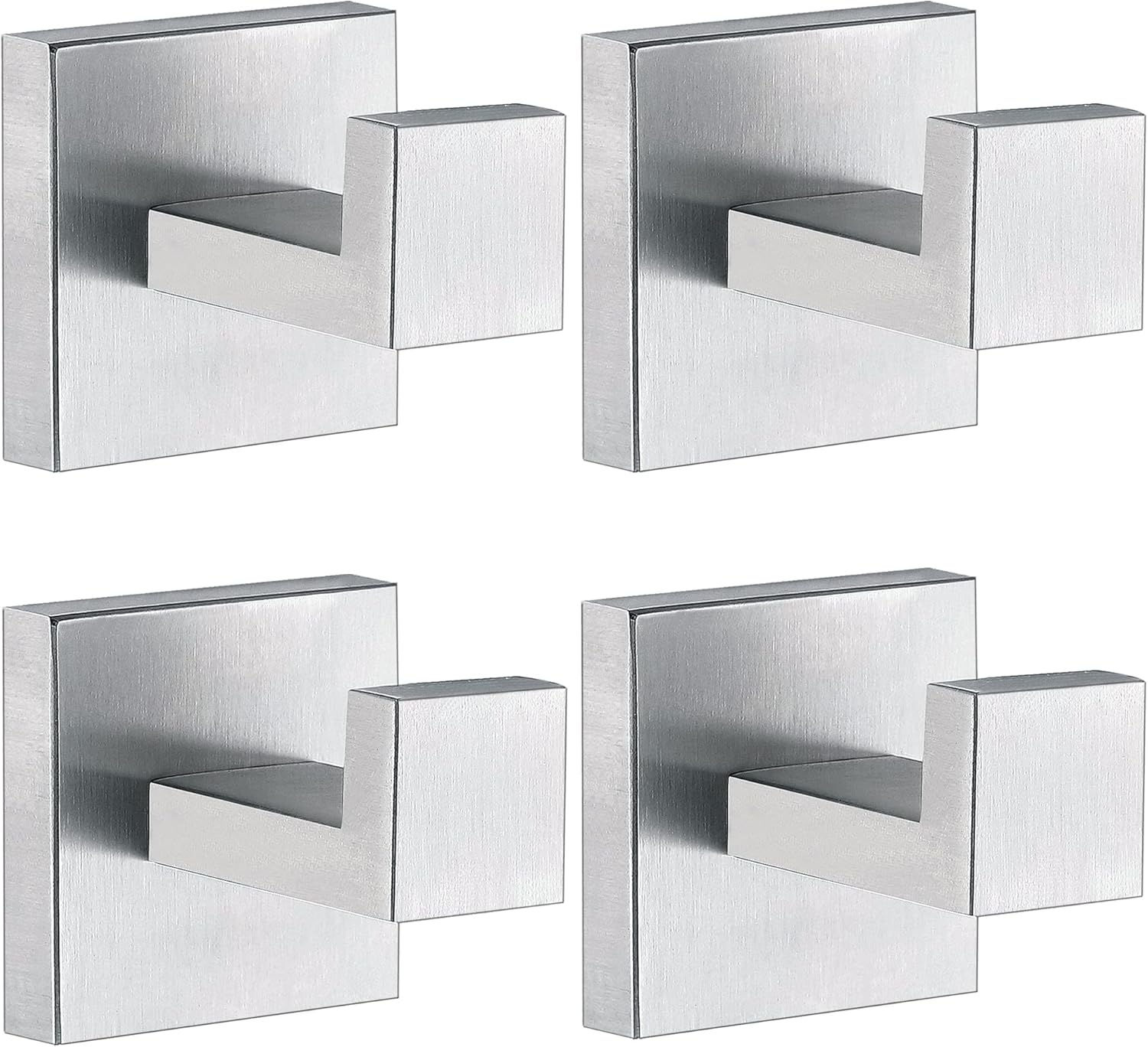 Stainless Steel Towels for Bathroom Hangers 4-Pack Durable 1810 Chrome Rust-Resistant Door-Mount