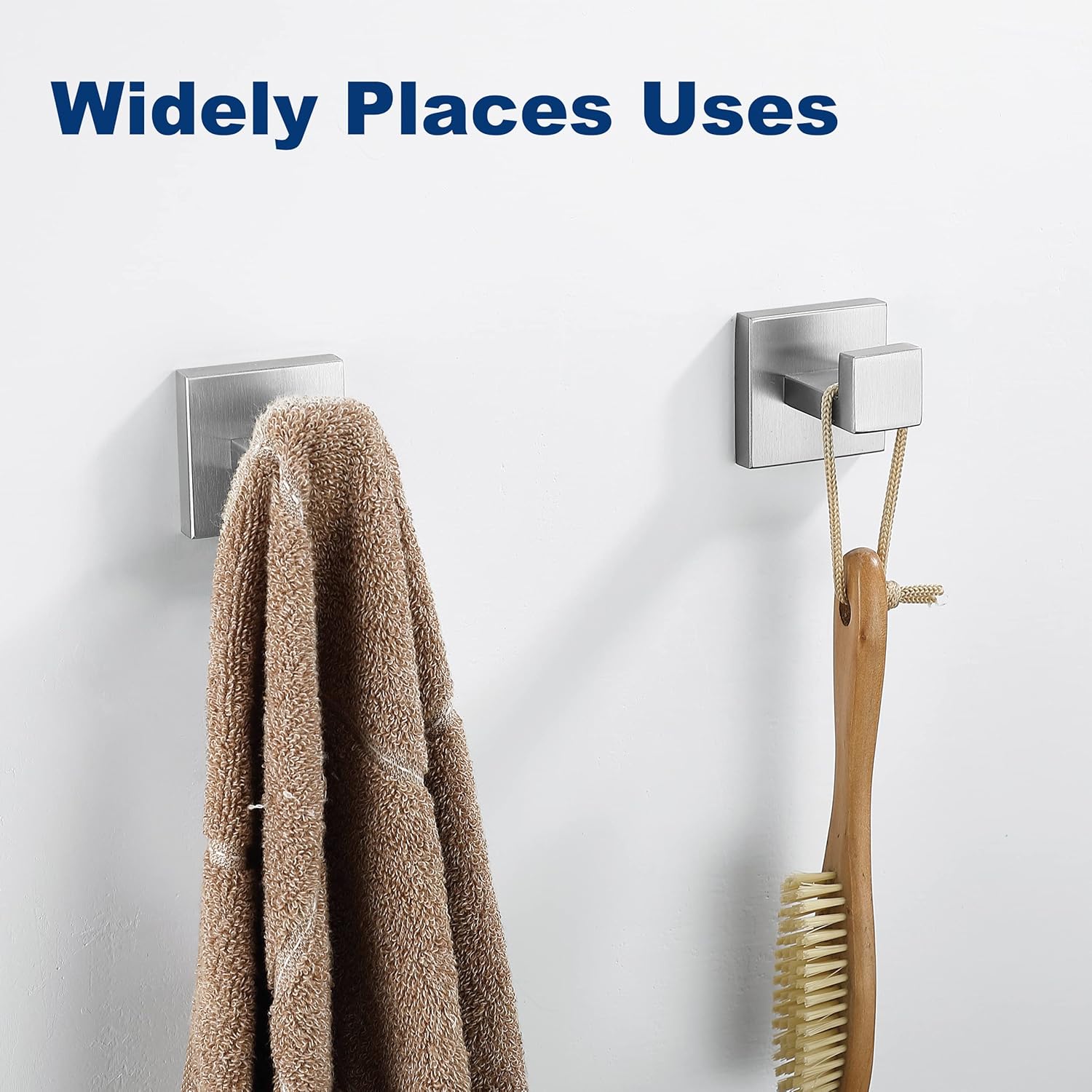 Stainless Steel Towels for Bathroom Hangers 4-Pack Durable 1810 Chrome Rust-Resistant Door-Mount