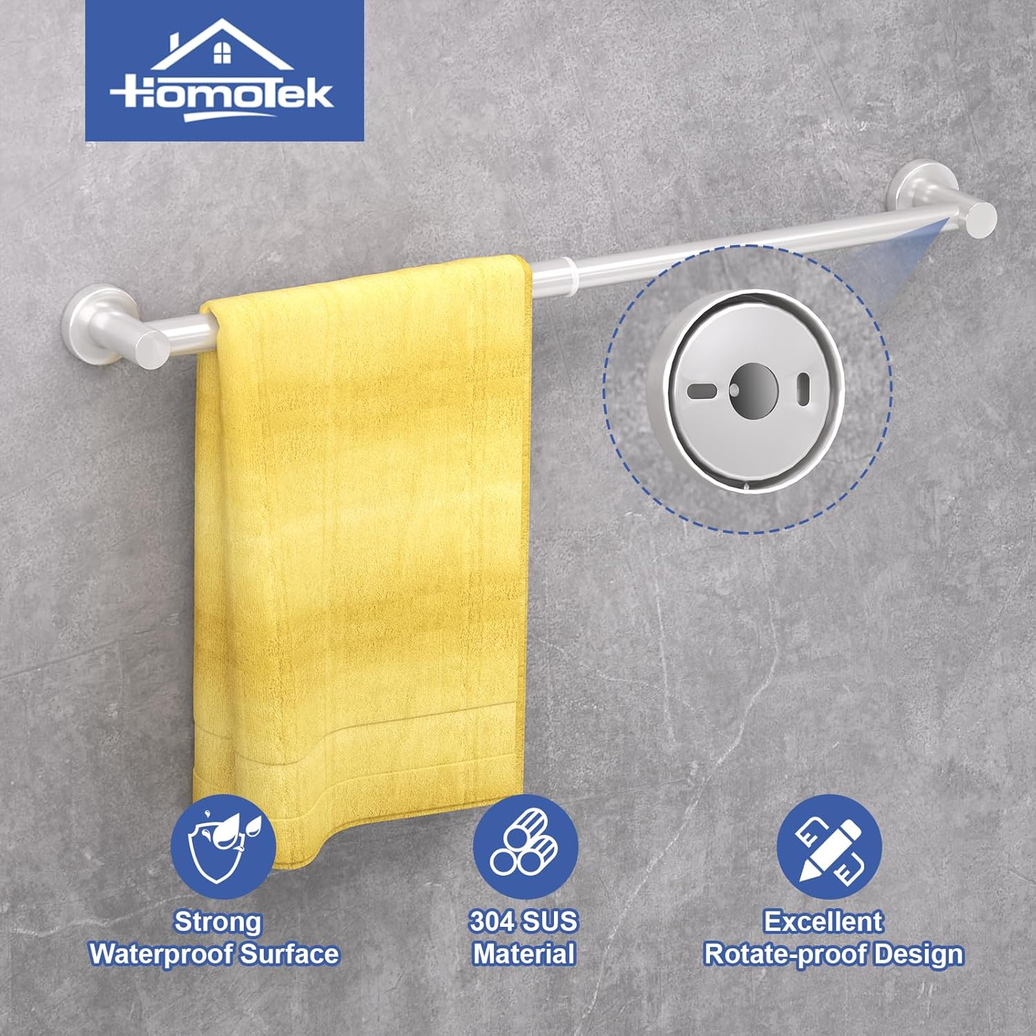 Adjustable Stainless Steel Towel Bar from 14 to 245 Inches for Bathroom Kitchen Use