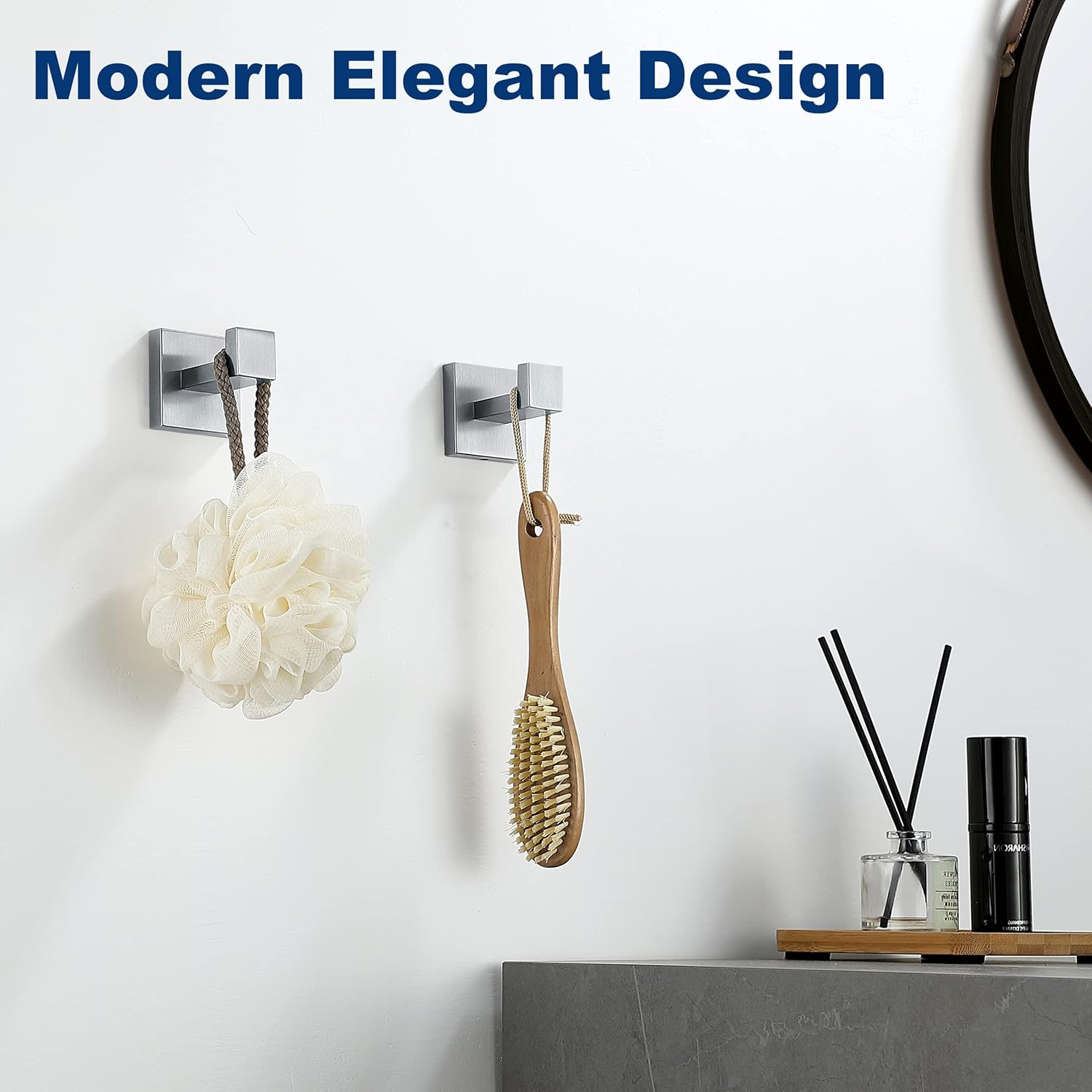 Stainless Steel Towels for Bathroom Hangers 4-Pack Durable 1810 Chrome Rust-Resistant Door-Mount