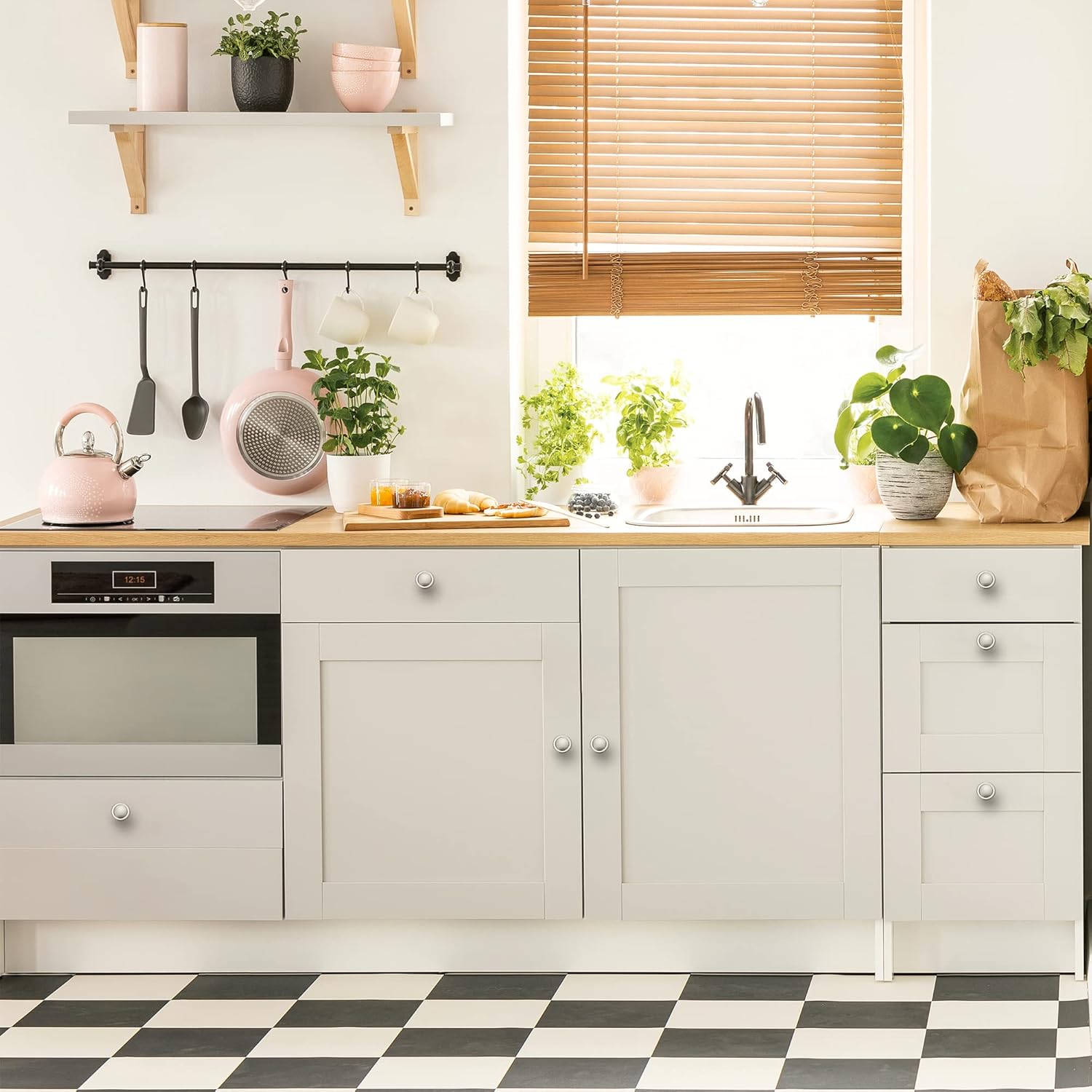 Ravinte 10-Piece Cabinet Pulls Brushed Nickel 1-14 inch Knobs for Cupboard Use