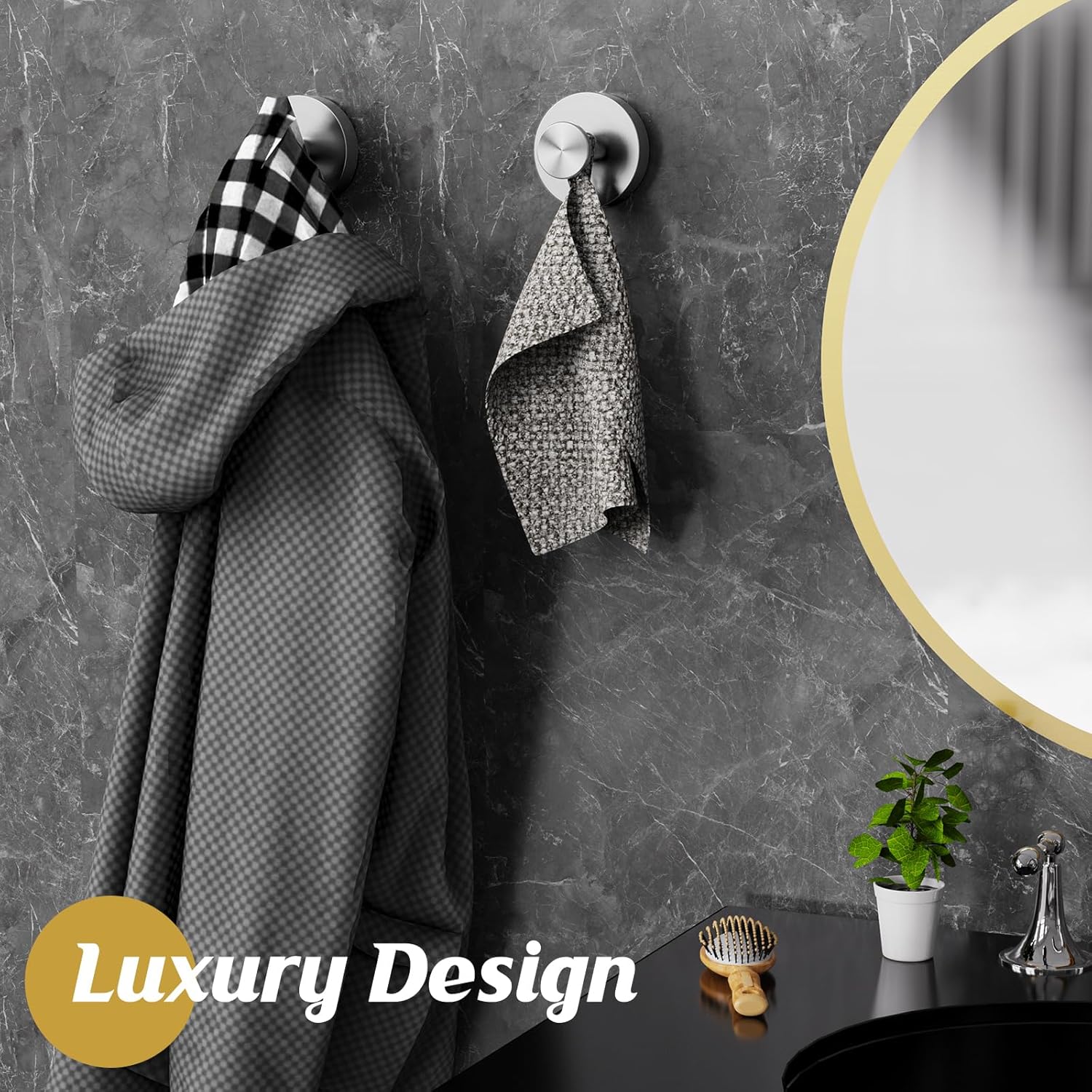 Premium Suction Cup shower hook for bathroom storage - Durable stainless steel anti-slip design