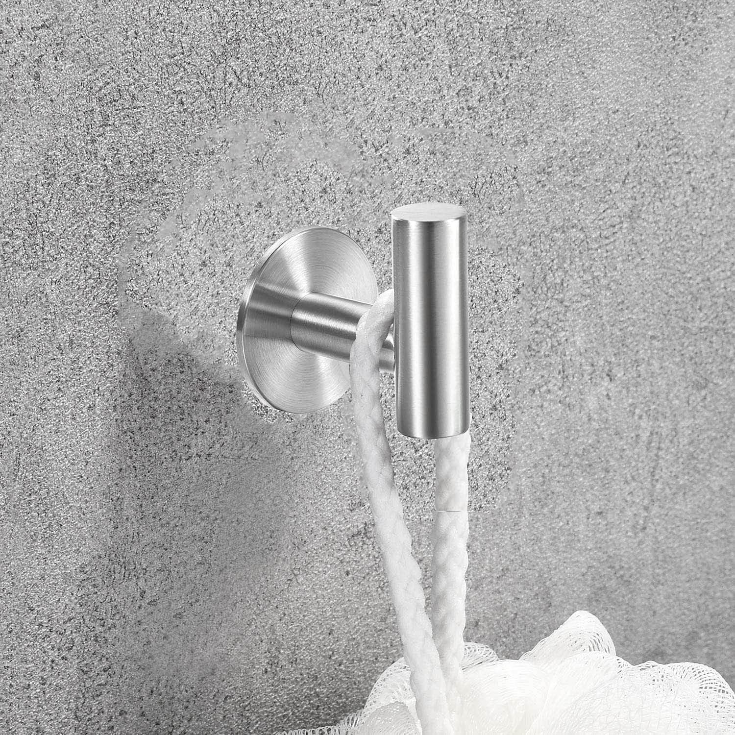 Vuzvuv Adhesive Hooks - Heavy Duty Stainless Steel Towel for Bathroom Kitchen Hotel Use