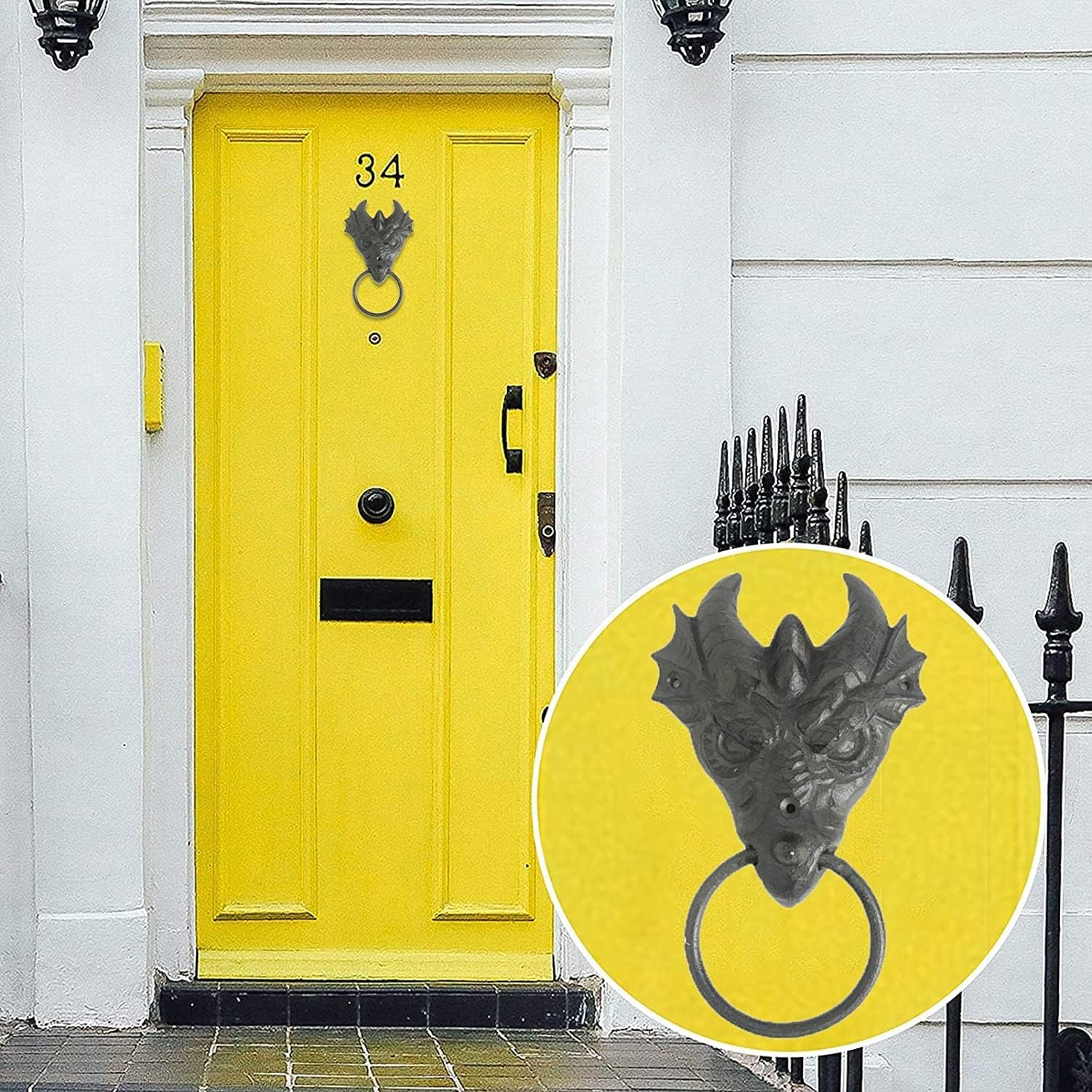 Front Door Door Knocker - Vintage Dragon Head Door Decor