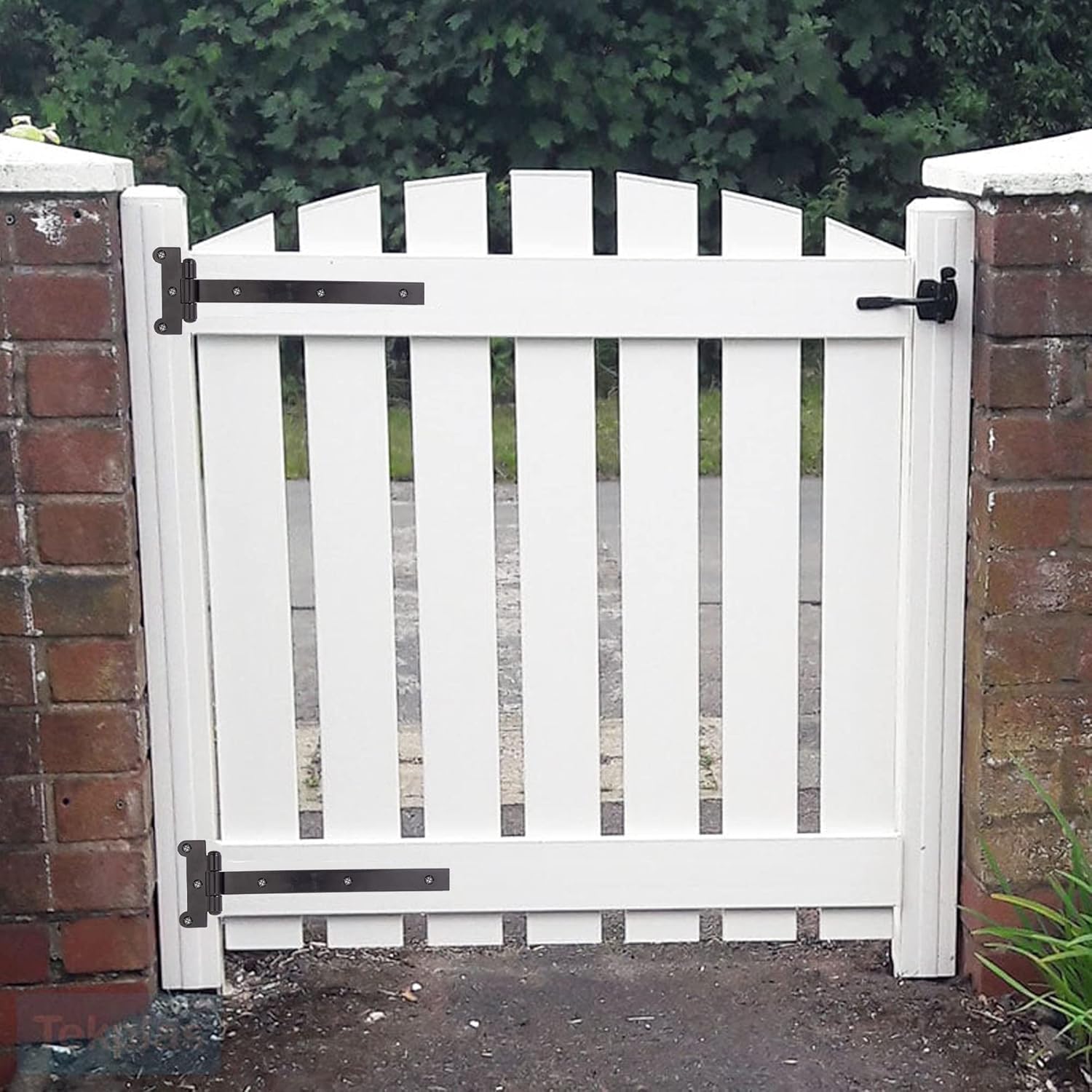 DIYWorld Black Door Hinges Set of 2 18-Inch Hinges Matte Black Heavy Duty