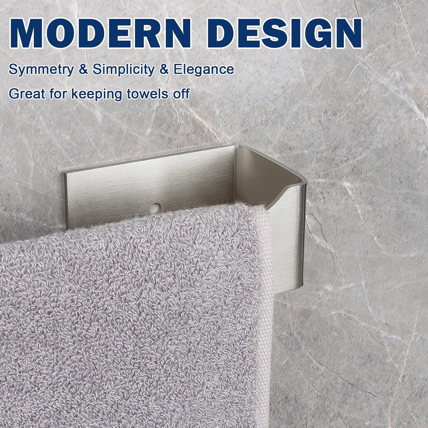 NearMoon Self-Adhesive Hand Towel Holder Stainless Steel Rustproof Stick-On Towel Rack for Bathroom Kitchen